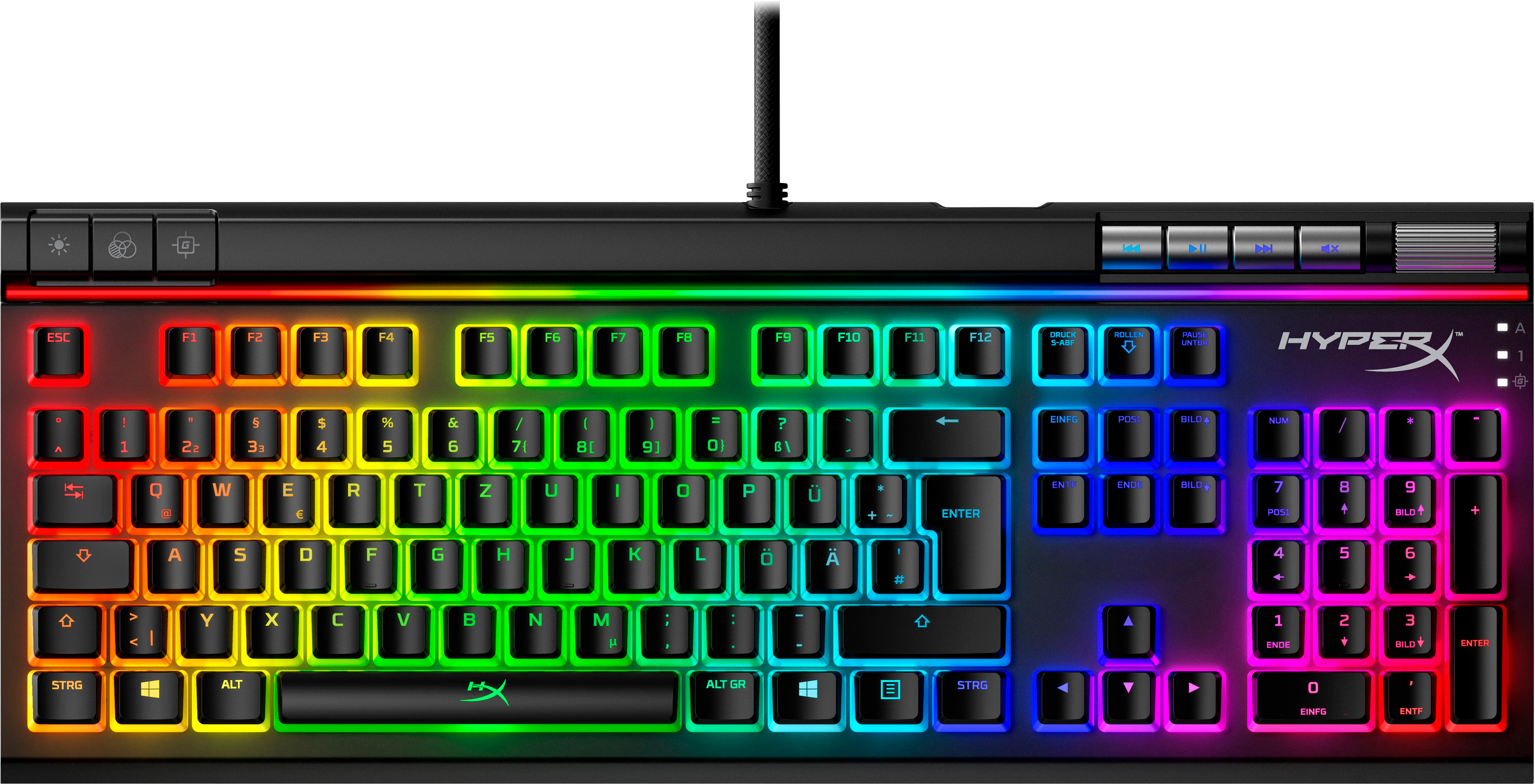 HP Alloy Elite 2 ? Mechanische Gaming-Tastatur ? HX Red (DE-Layout), Volle Größe (100%), Kabelgebund