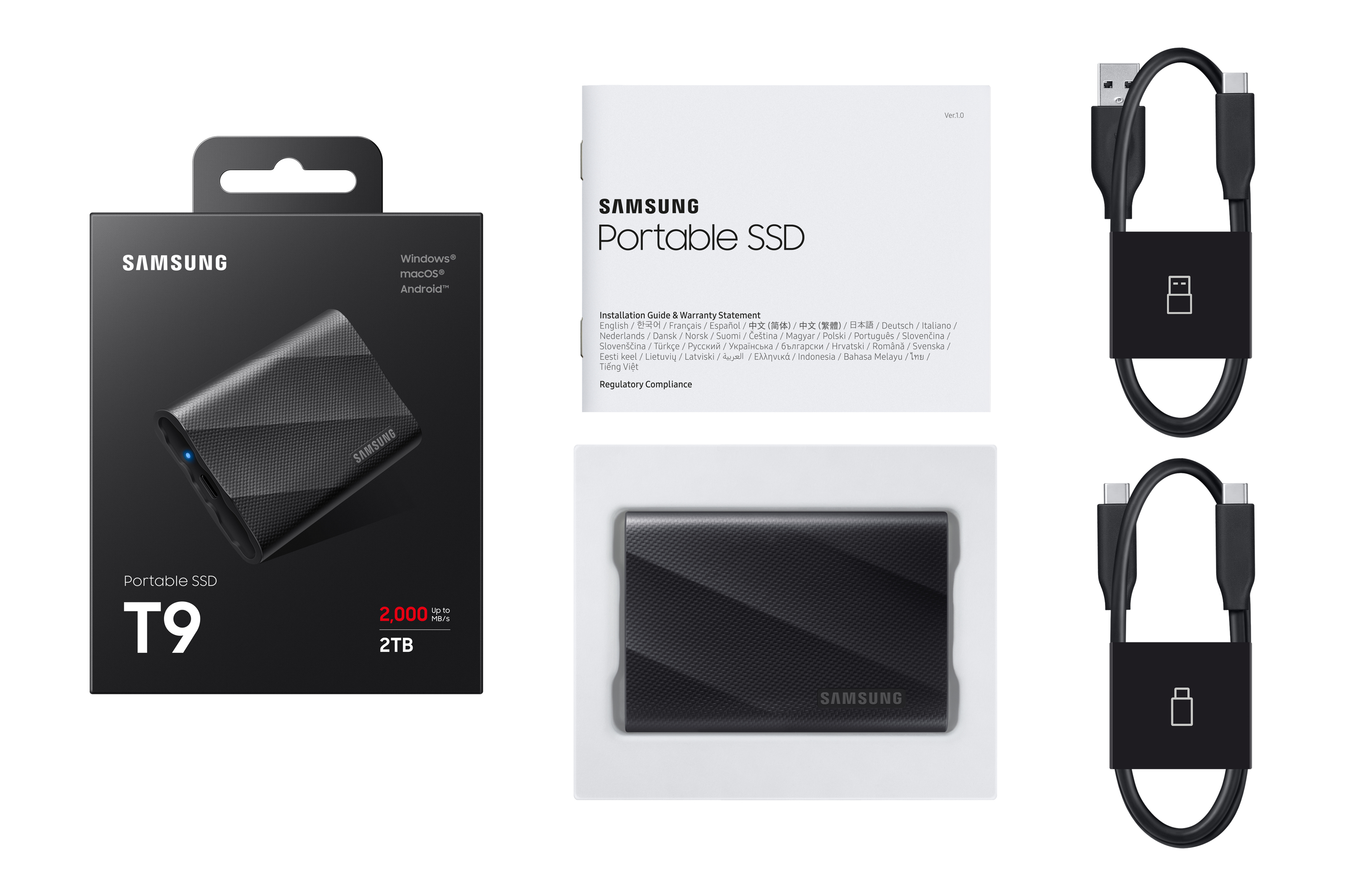 Samsung Portable SSD T9 schwarz 2TB, USB-C 3.2