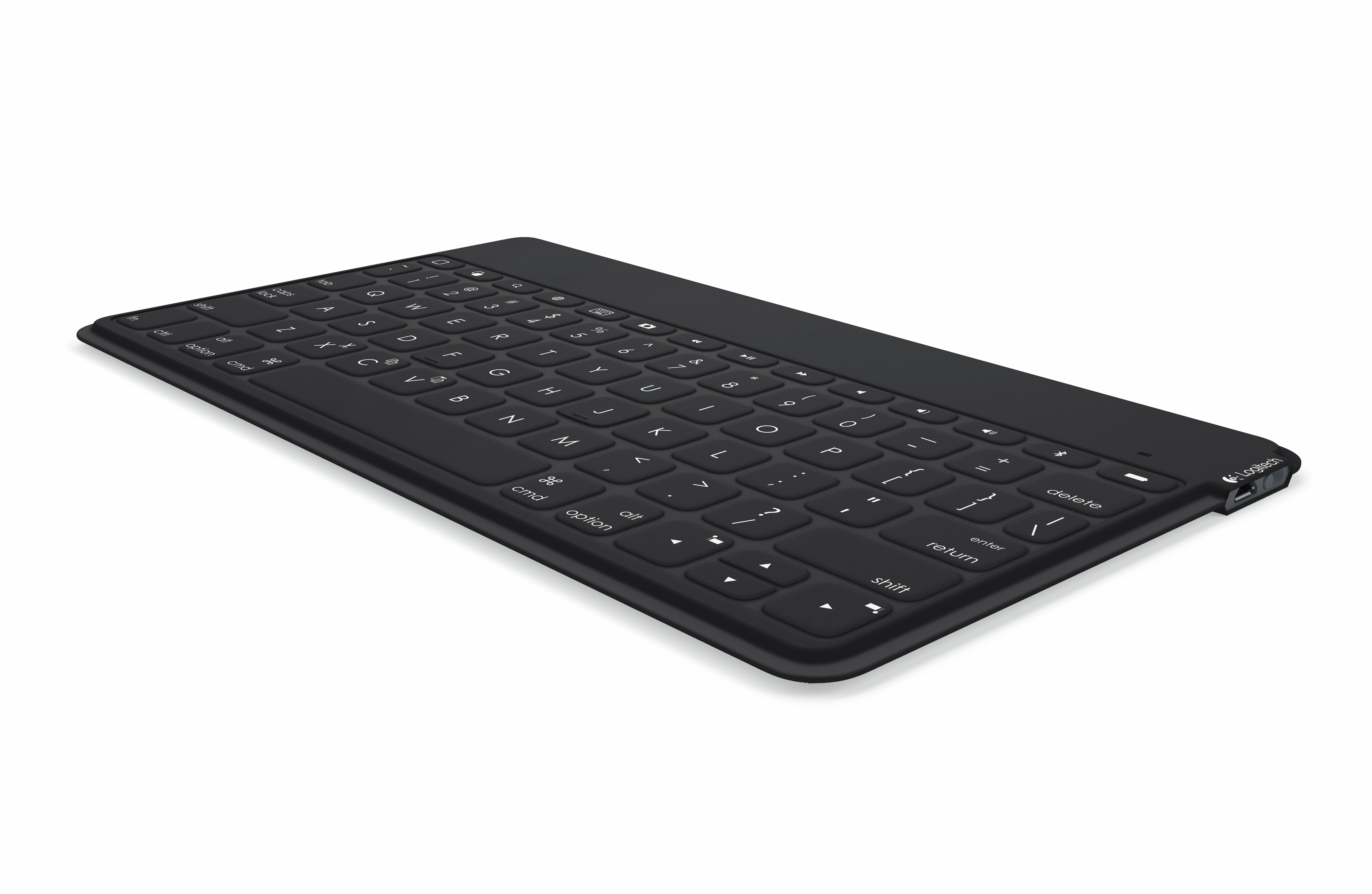 Logitech Keys-To-Go, QWERTY, Nordisch, Schwarz, Kabellos, Bluetooth, Akku