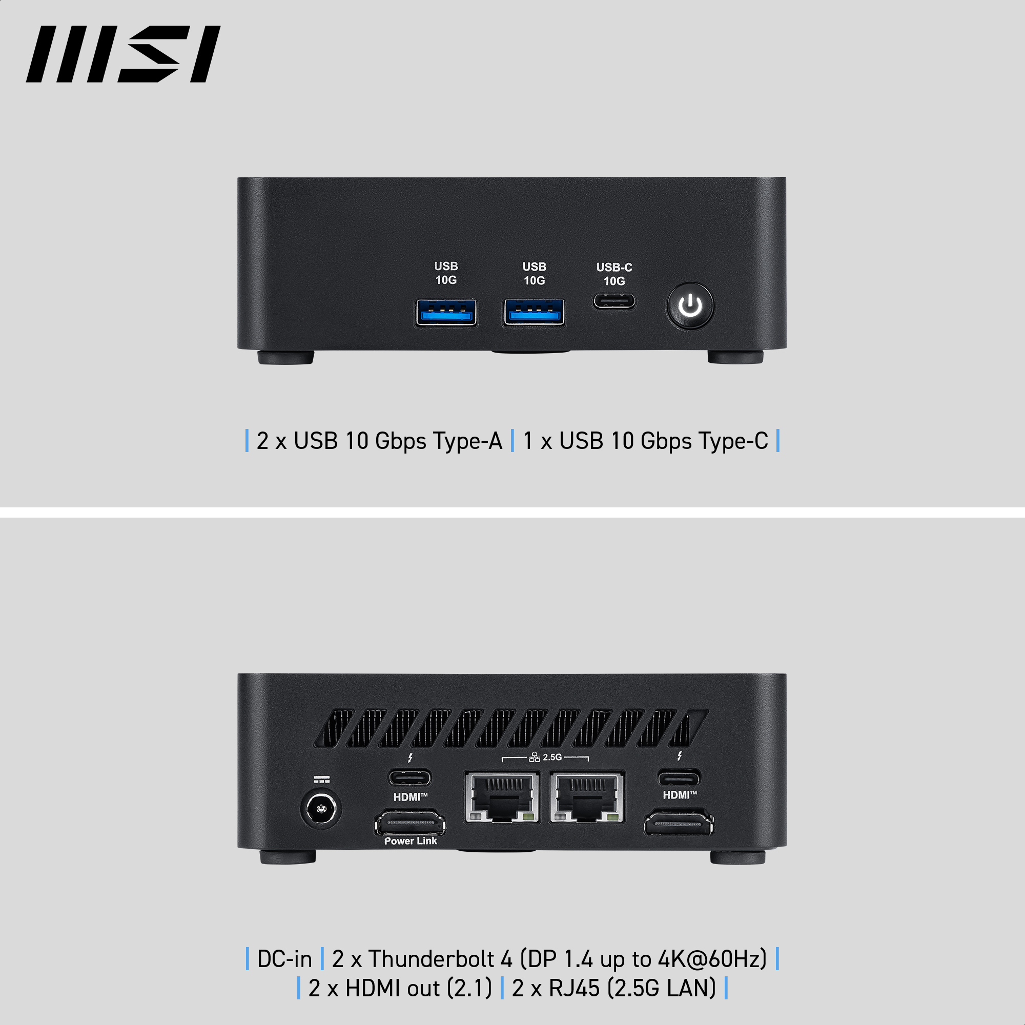 MSI Cubi NUC AI 1UMG-073AT, Core Ultra 5 125H, 16GB, 512GB, Wi-Fi 6E, Win11 Pro