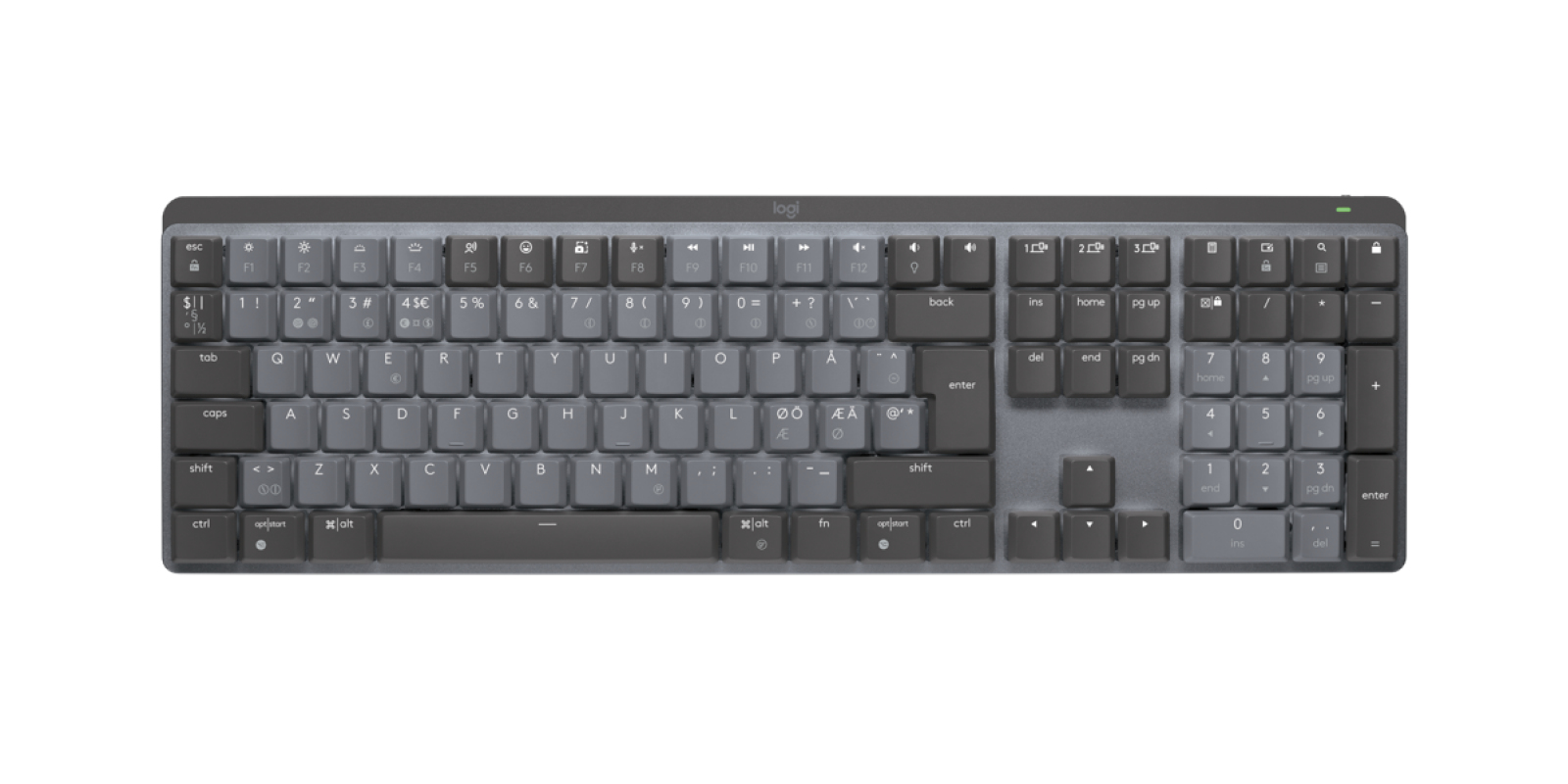 Logitech Master Series MX Mechanical - Tastatur - hinterleuchtet - kabellos - Bluetooth LE - QWERTY