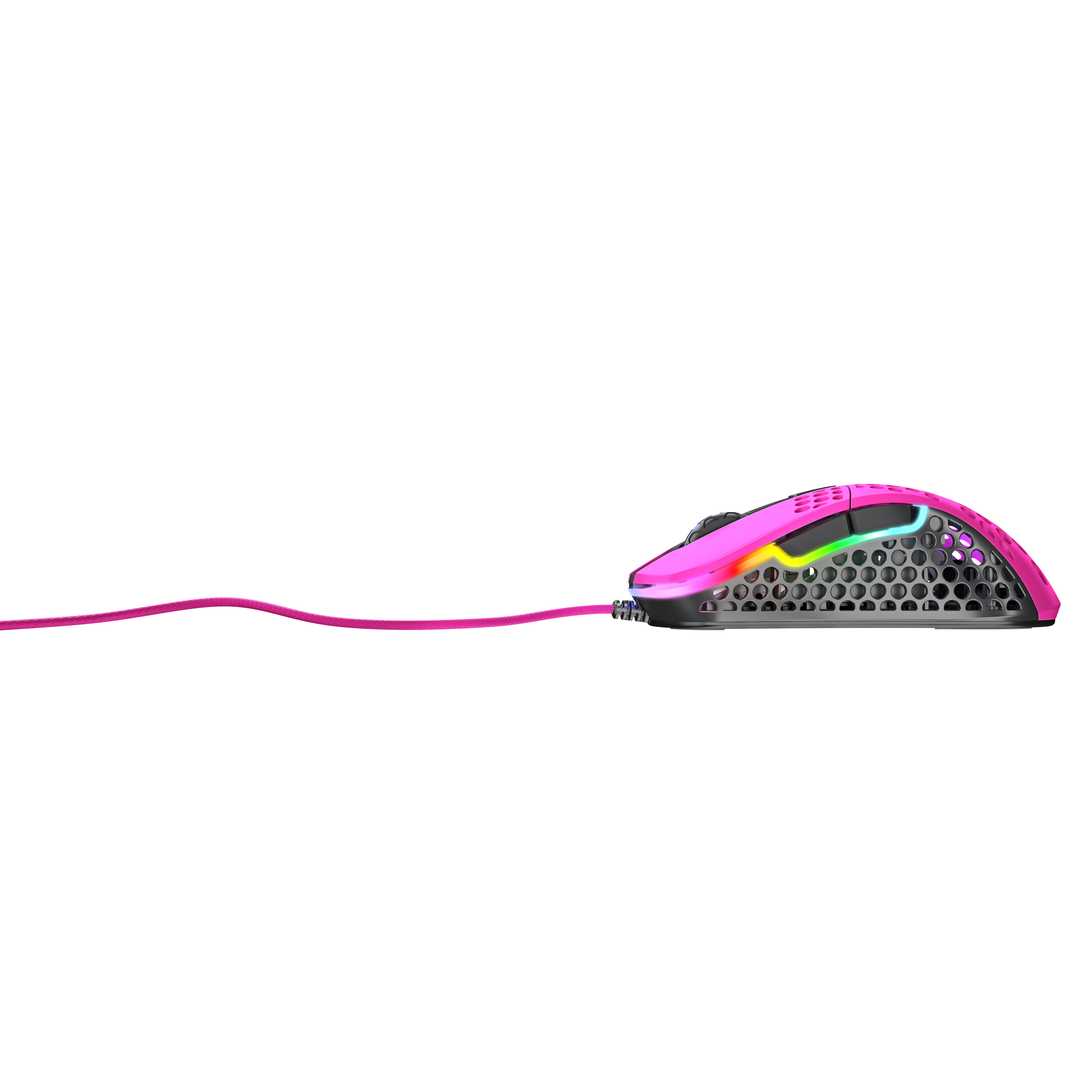 Xtrfy CHERRY XTRFY M4 RGB, rechts, Optisch, USB Typ-A, 16000 DPI, Schwarz, Pink
