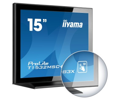 Iiyama ProLite T1532MSC-B3X, 38,1 cm (15"), 1024 x 768 Pixel, LED, 8 ms, Schwarz
