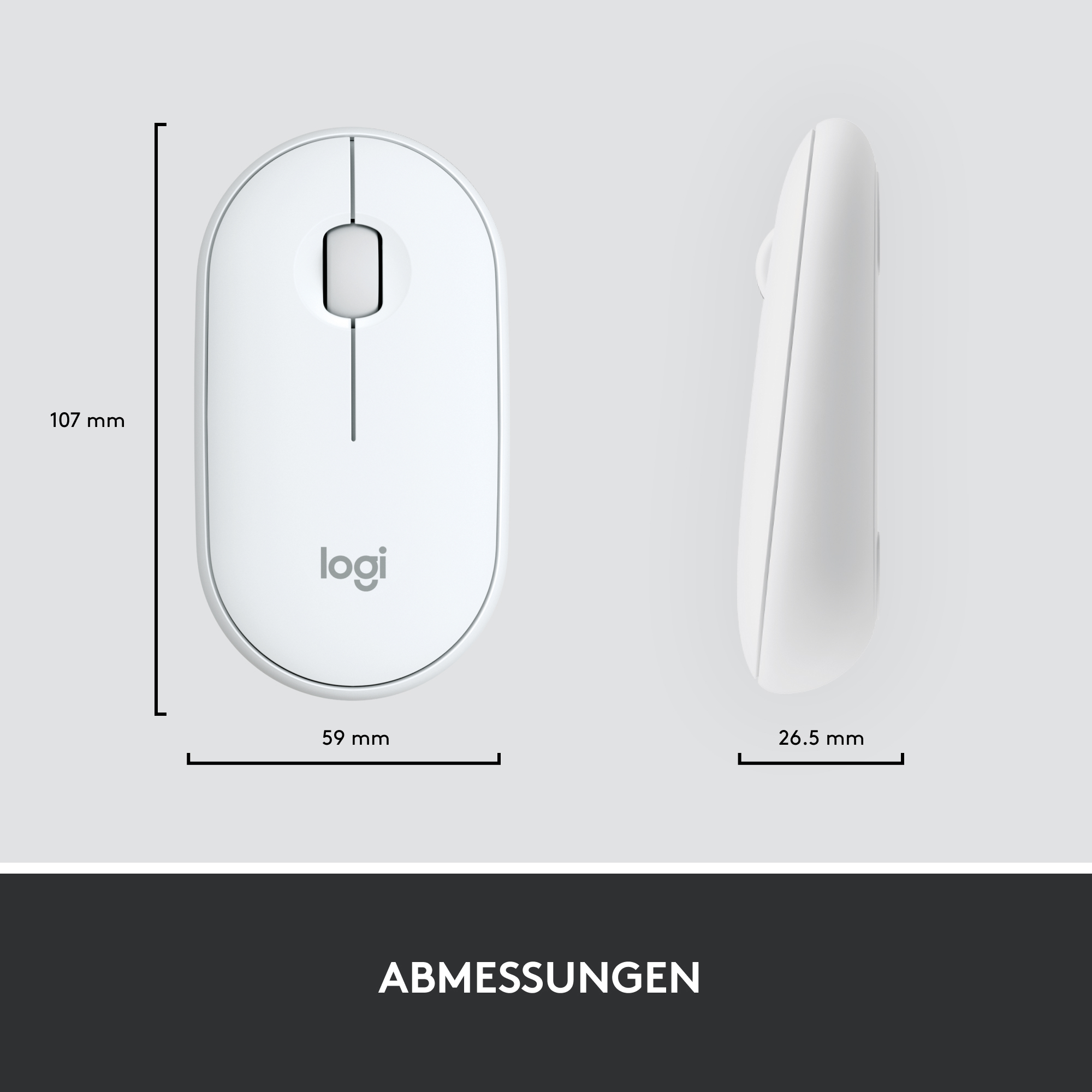Logitech MK470, Volle Größe (100%), Kabellos, RF Wireless, Weiß, Maus enthalten