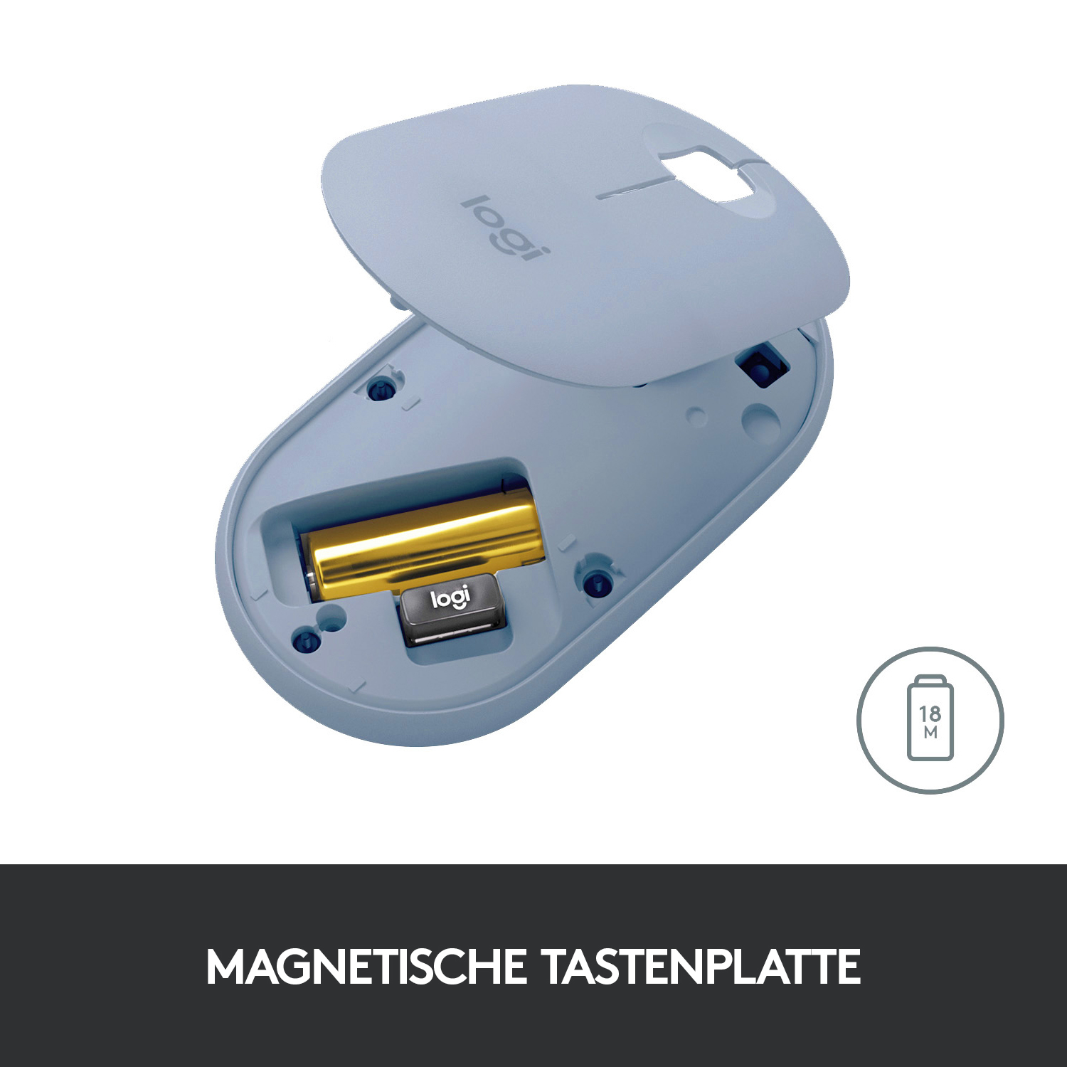 Logitech Pebble M350 - Maus - optisch - 3 Tasten - kabellos - Bluetooth, 2.4 GHz - kabelloser Empfän