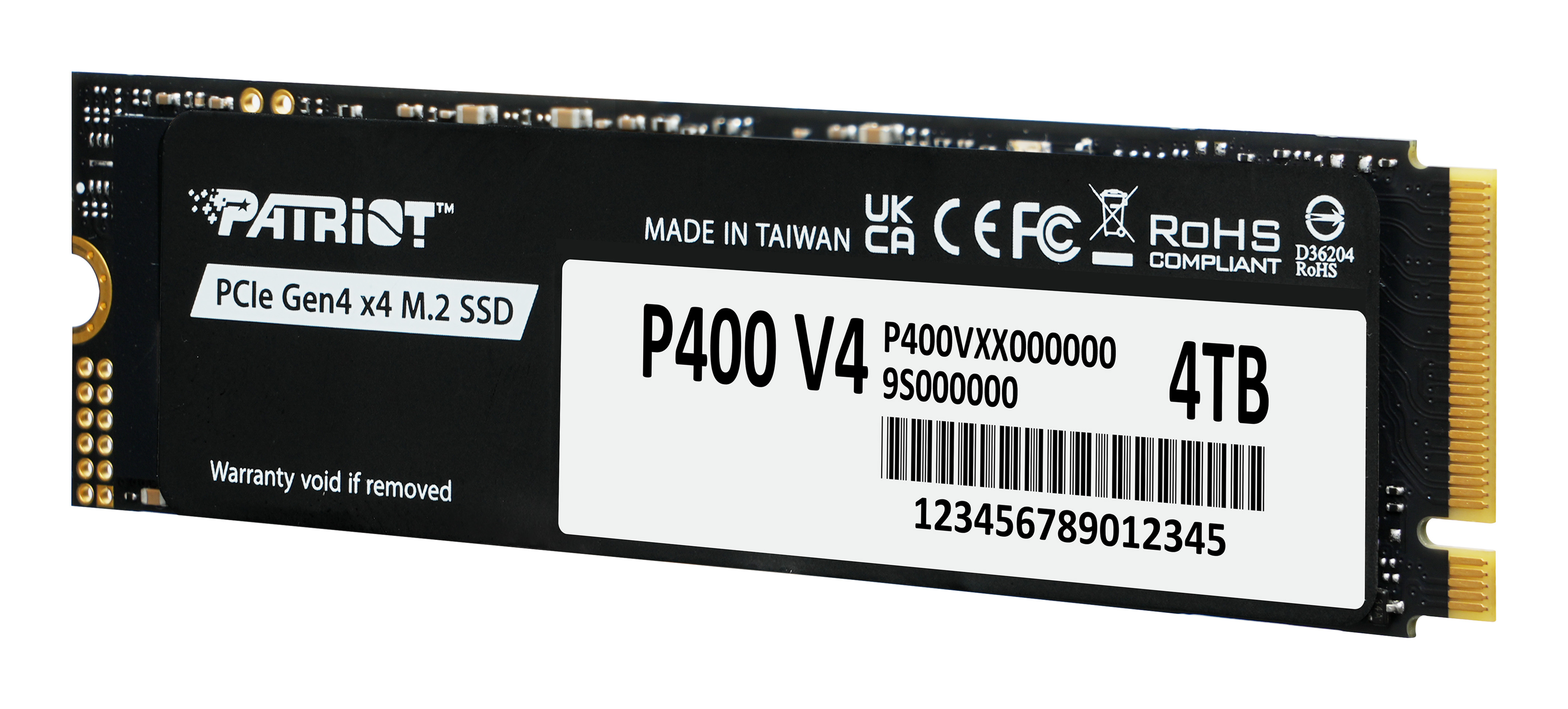 PATRIOT P400 V4 - SSD - 4 TB - intern - M.2 2280 - PCIe 4.0 x4 (NVMe)