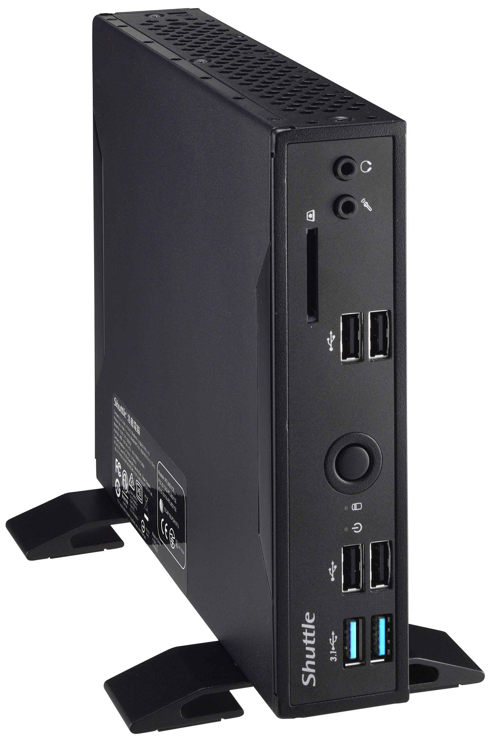Shuttle XPC slim Barebone DS10U, Celeron 4205U, 1xHDMI,1xDP,1x VGA, 2x LAN,1xCOM, 8x USB, lüfterlos,