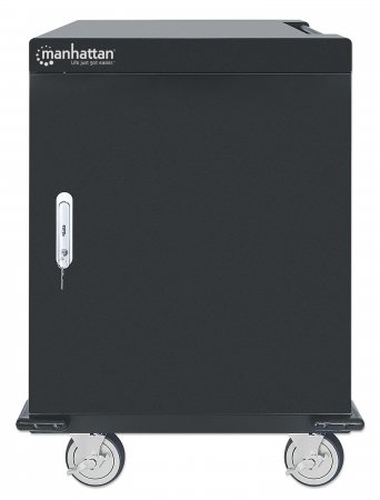 Manhattan 180658, Wagen zur Verwaltung tragbarer Geräte, Schwarz, 2 m, Stahl, Notebook, Tablet, USB