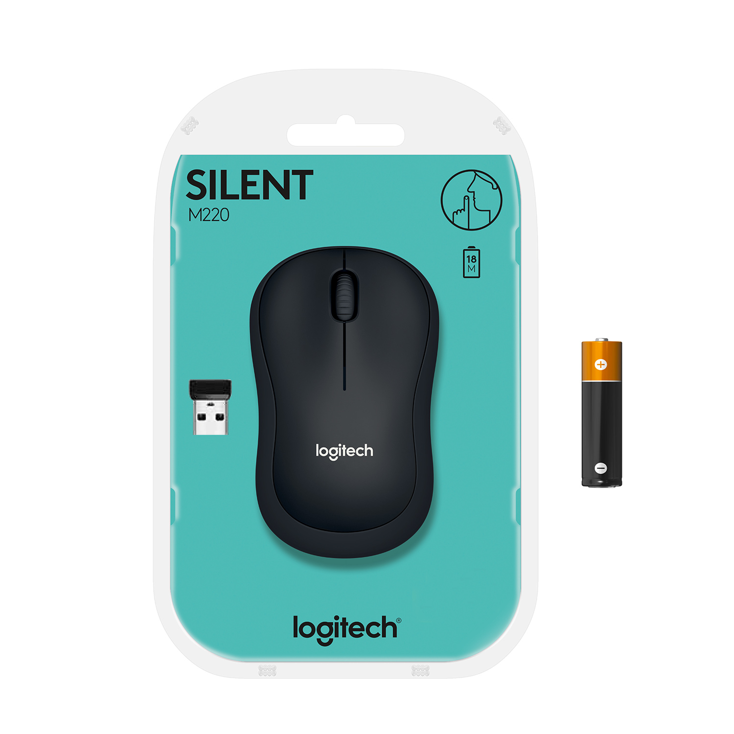 Logitech M220 Silent schwarz, USB