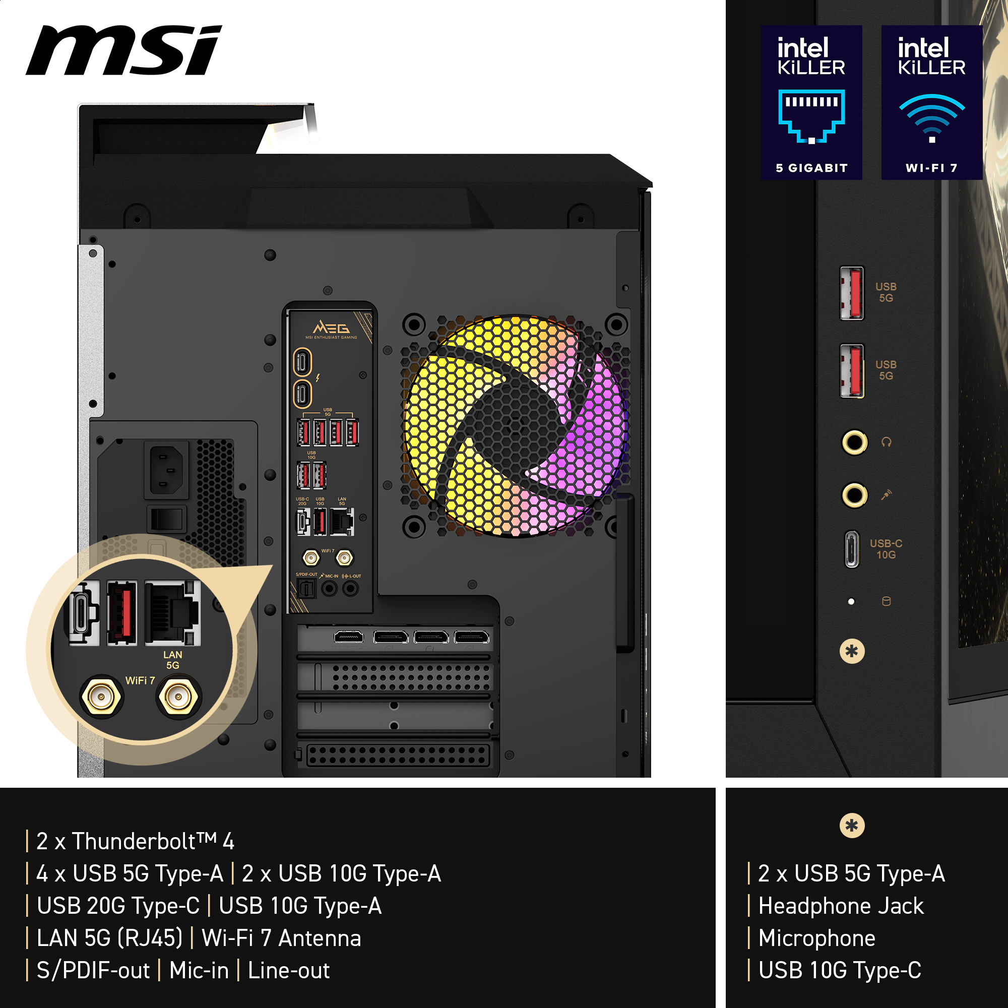 MSI MEG Vision X AI 2nd 2NVZ9-285AT, Core Ultra 9 285K, 64GB, 1TB, RTX 5080, Win11