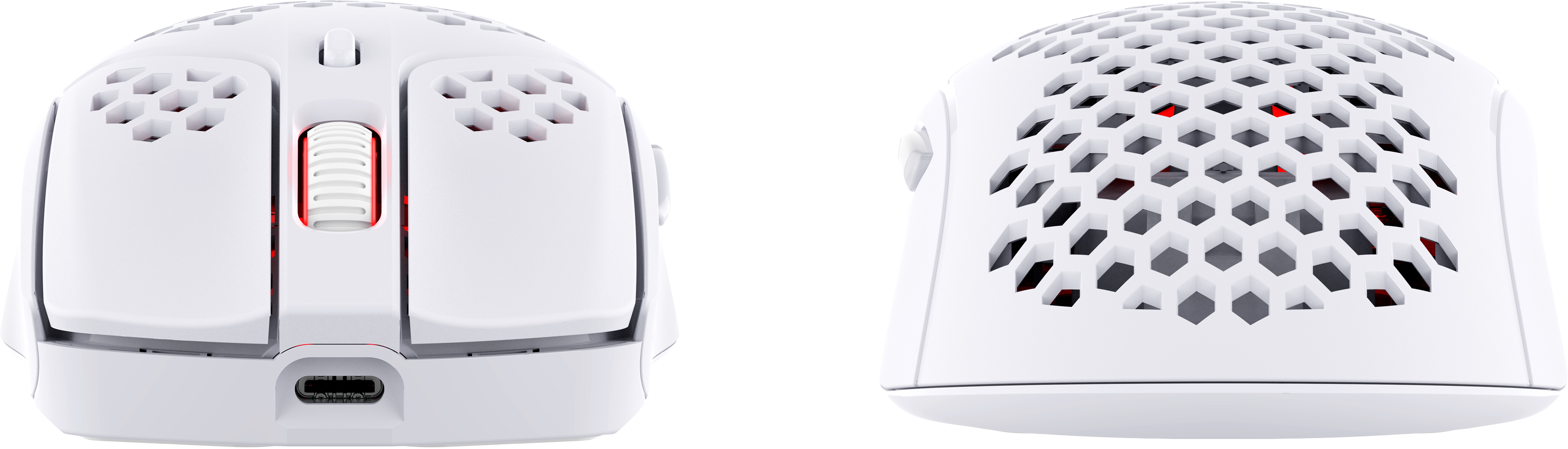HP HyperX Pulsefire Haste ? Wireless-Gaming-Maus (weiß), Beidhändig, Optisch, RF Wireless + USB Type