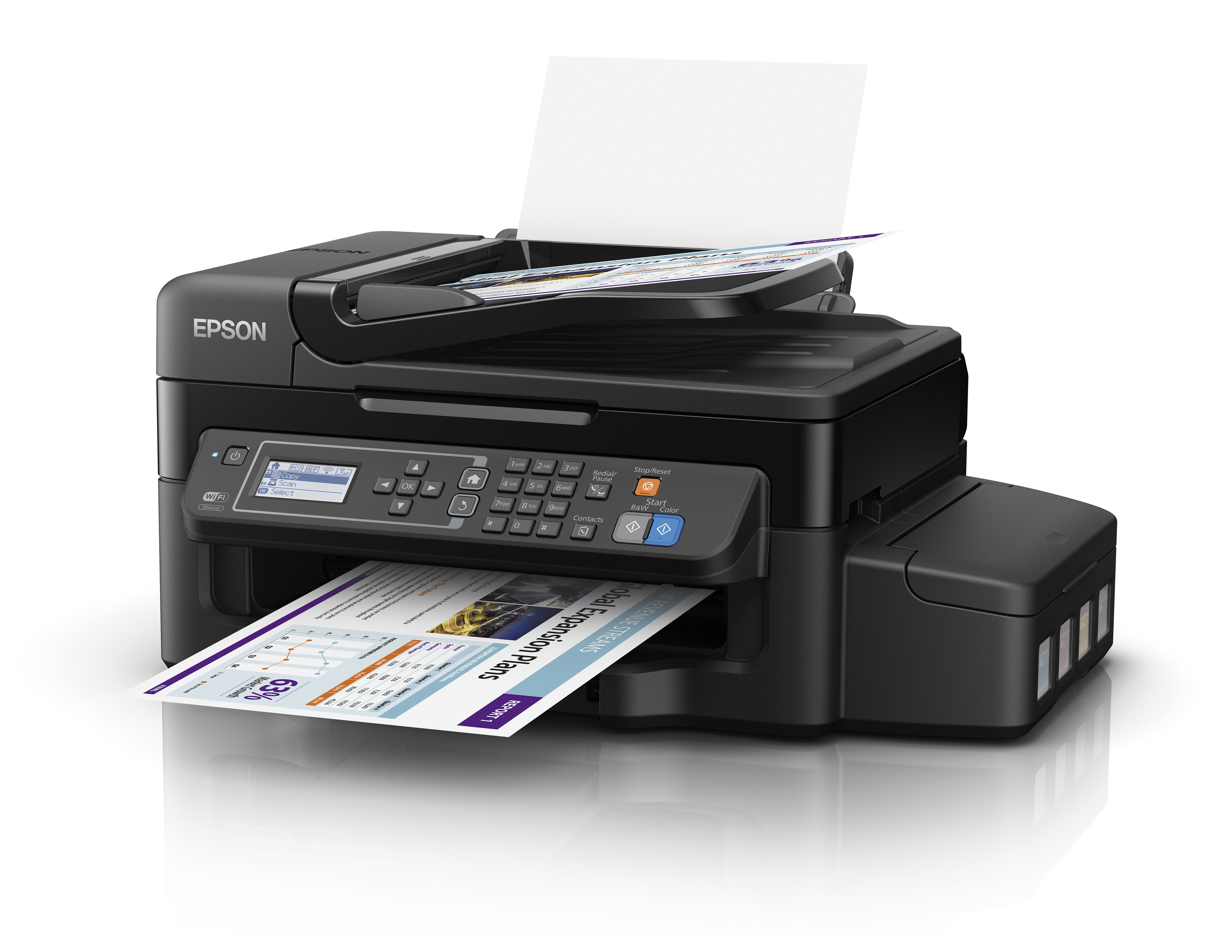 Epson EcoTank ET-4500, Tintenstrahl, Farbdruck, 5760 x 1440 DPI, Farbkopieren, A4, Schwarz