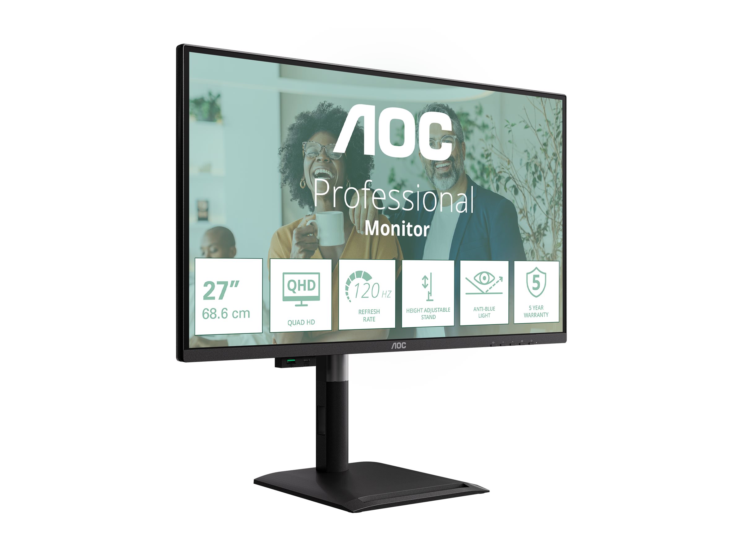 AOC Pro-line Q27P4CV Monitor 68.6cm (27") WQHD, IPS, 4ms, HDMI, Displayport, USB-C