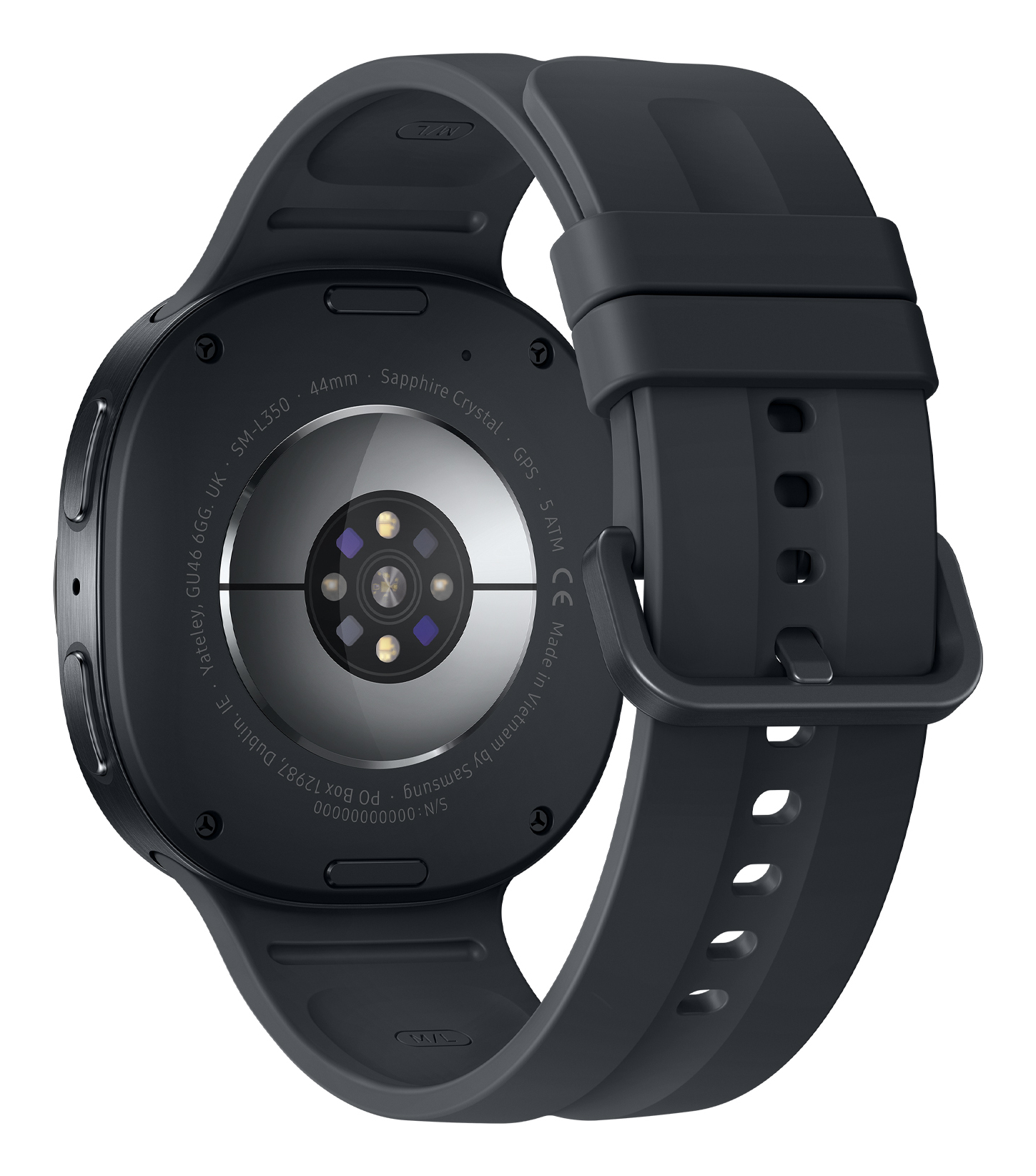 Samsung Galaxy Watch9 - 44 mm - Carbon-Schwarz - intelligente Uhr mit Sportband - schwarz - Bandgröß