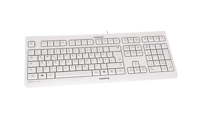 Cherry KC 1000 - Tastatur - USB - Belgien - Hellgrau