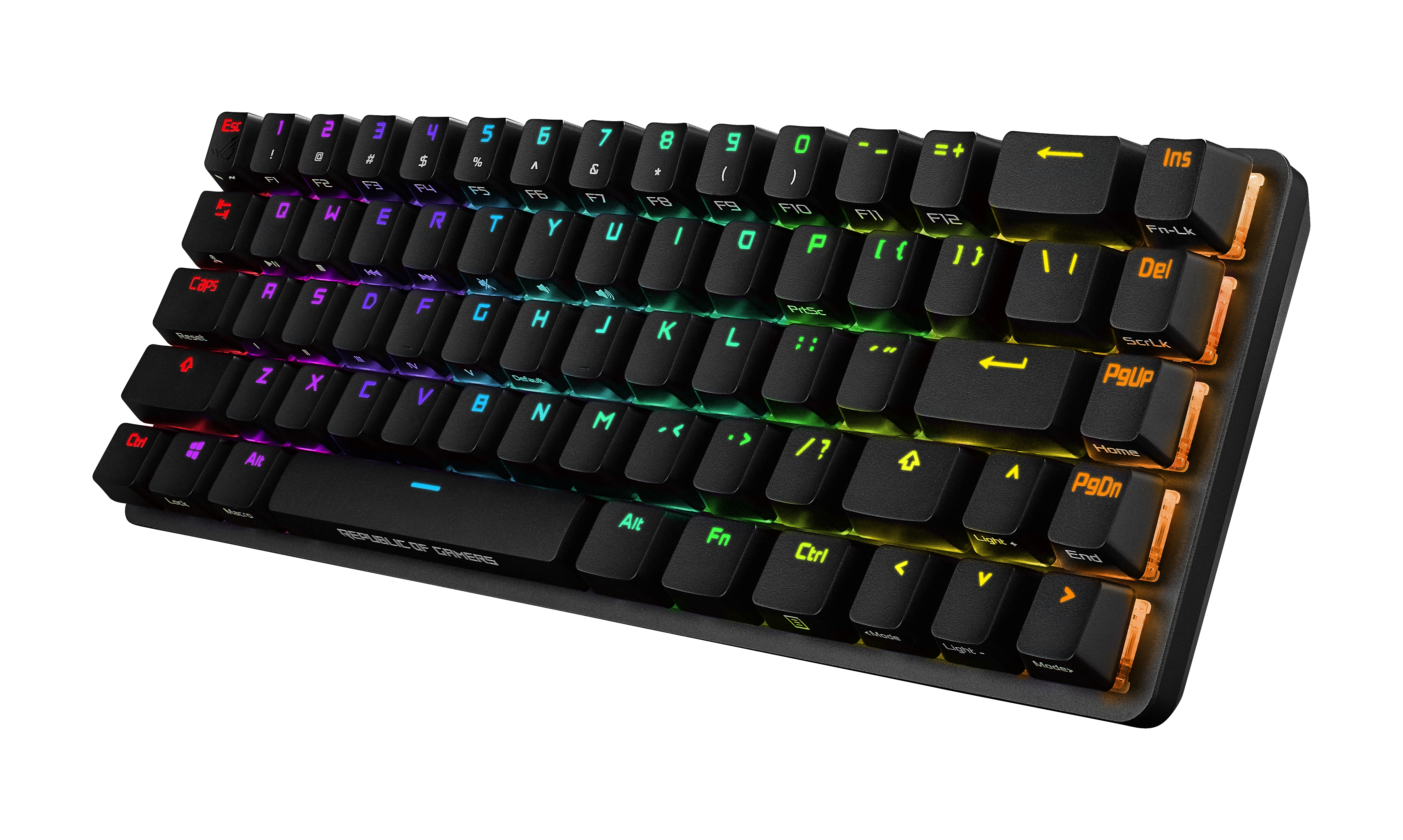 ASUS ROG Falchion, Verkabelt & Kabellos, RF kabellos + USB, Mechanischer Switch, AZERTY, RGB-LED, Sc