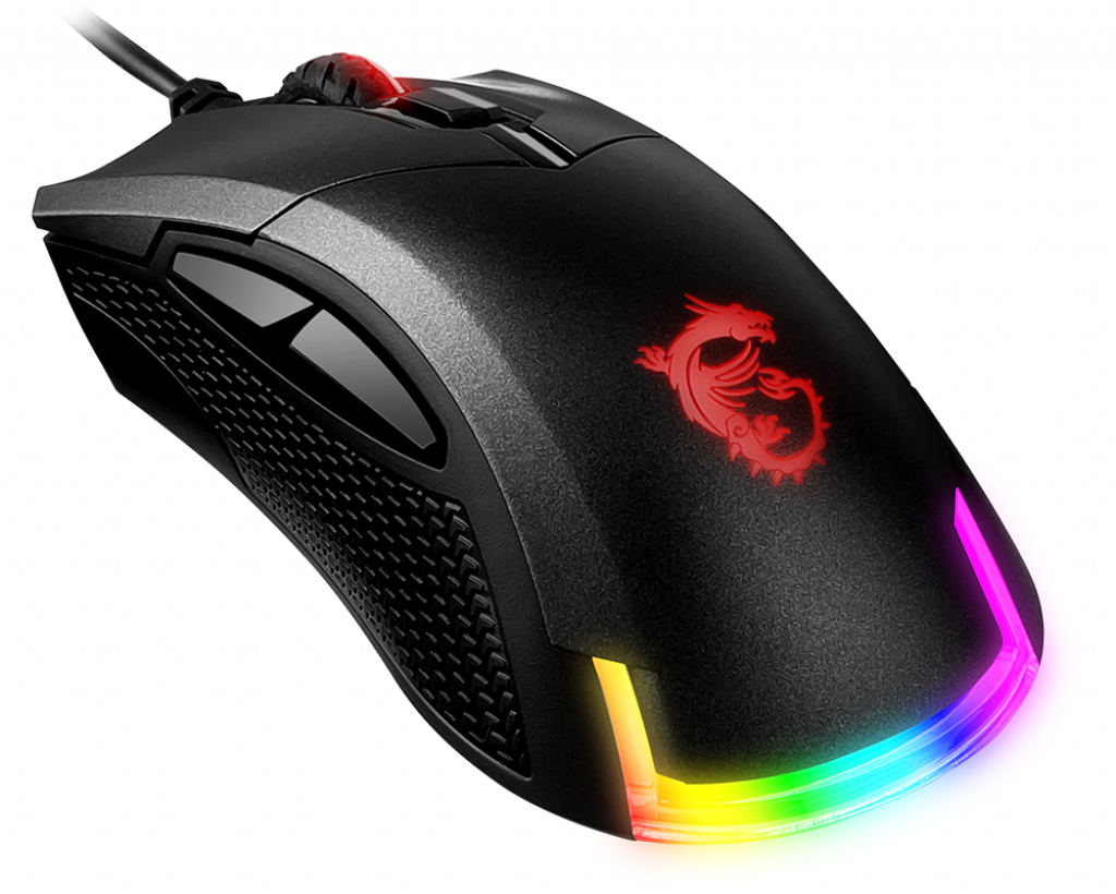 MSI CLUTCH GM50, rechts, Optisch, USB Typ-A, 7200 DPI, 1 ms, Schwarz