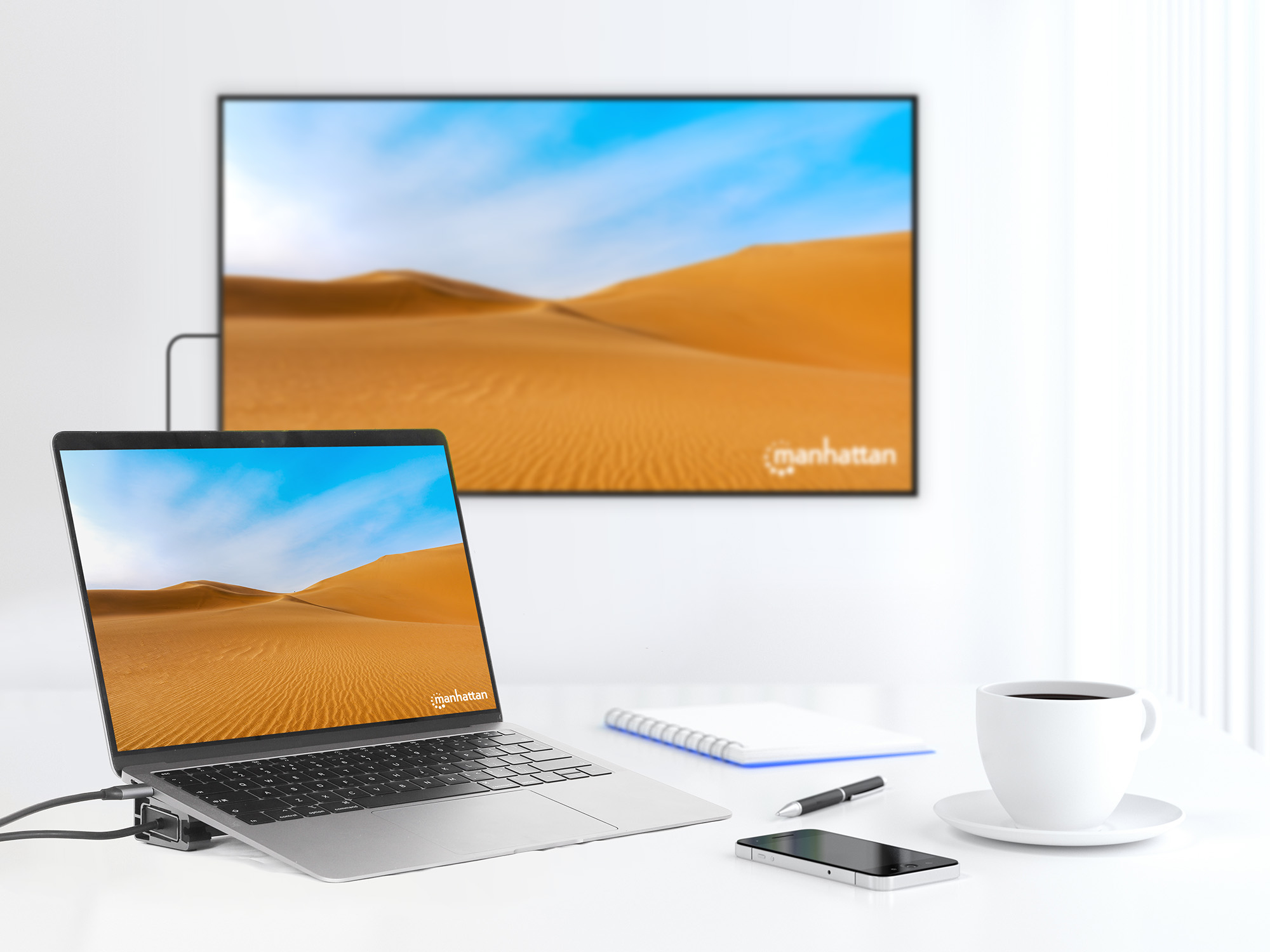 Manhattan 10-in-1 - Dockingstation - USB-C 3.2