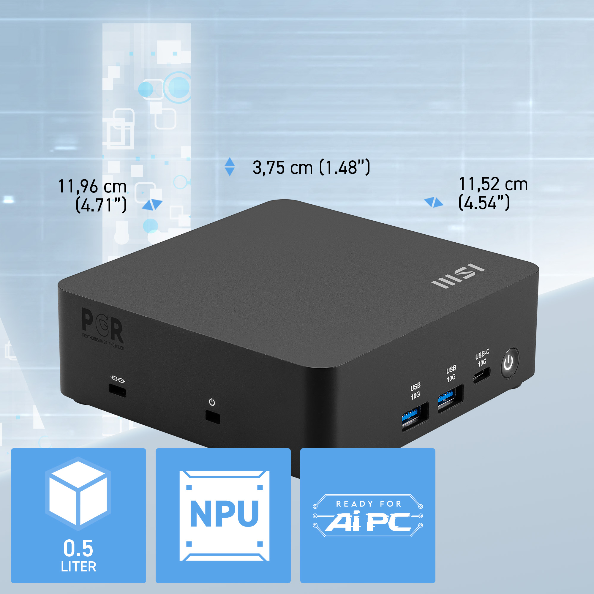 MSI Cubi NUC AI 1UMG-072XAT, Core Ultra 5 125H, 16GB, 512GB, ohne Windows