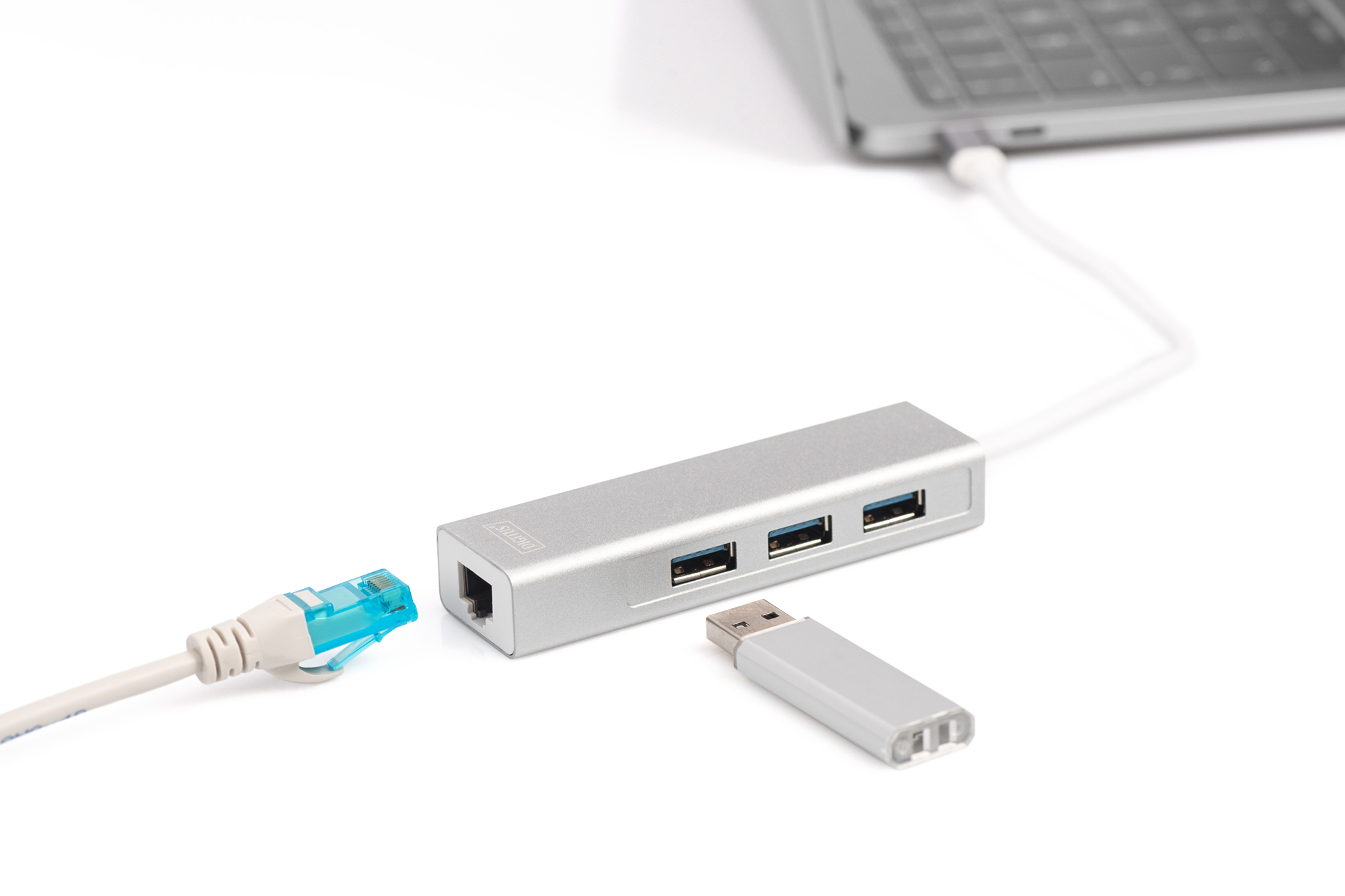 DIGITUS USB Typ C 3-Port Hub + Gigabit Ethernet