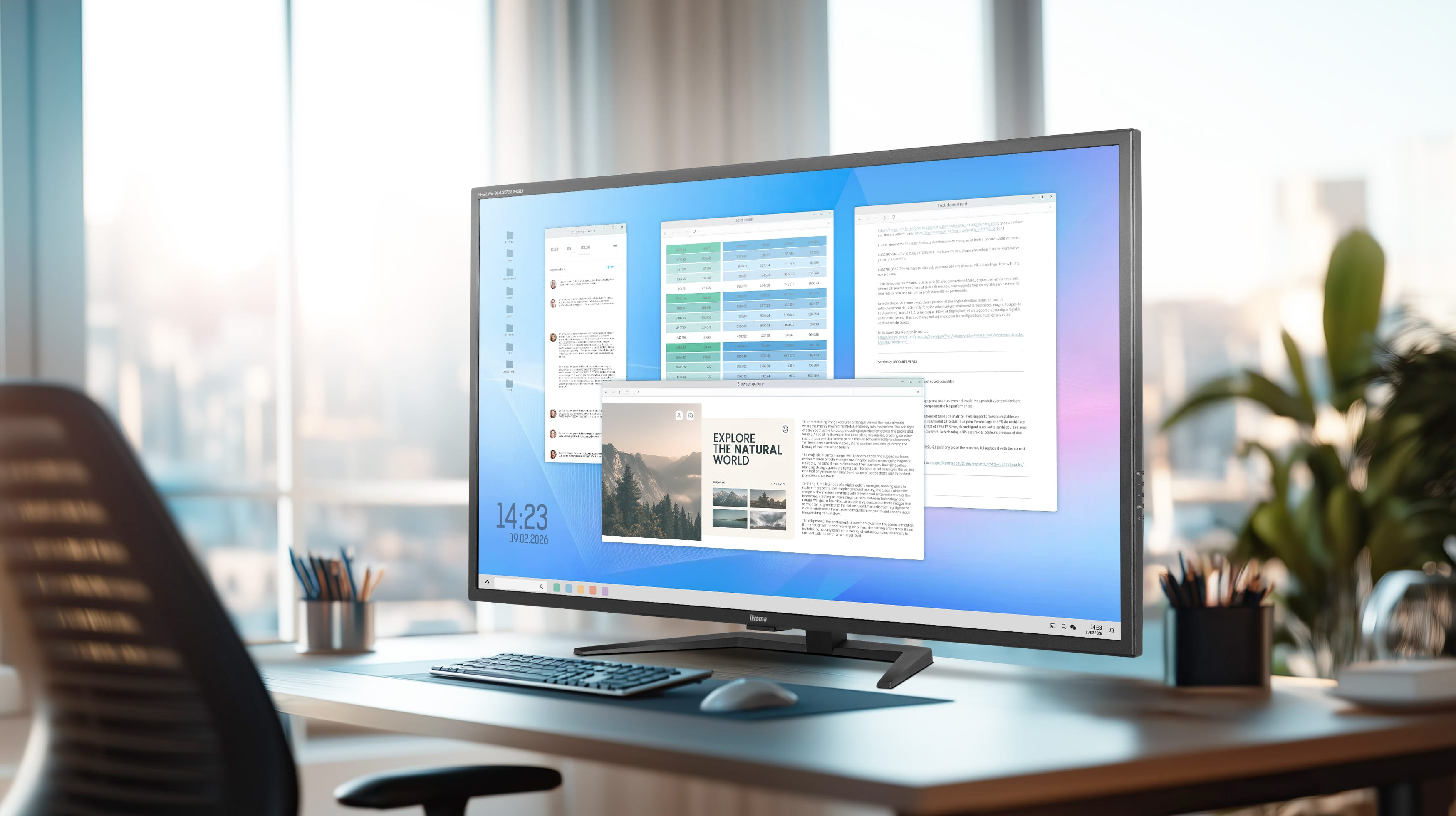 iiyama ProLite X4373UHSU-B2 Monitor 108cm (42.5") 4K UHD, VA, 3ms, HDMI, DP, USB-C, USB-A
