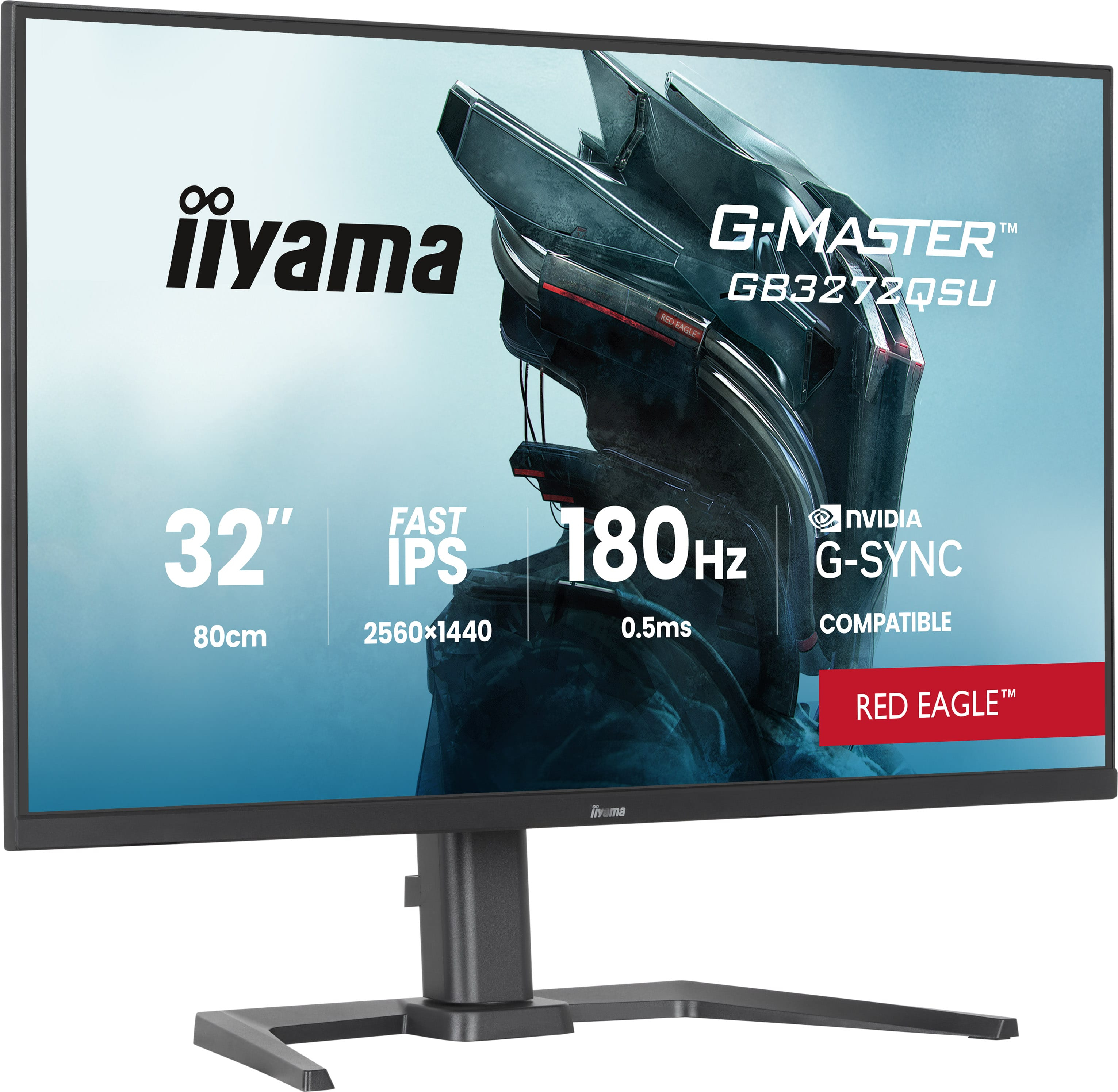 iiyama G-Master GB3272QSU-B1 Red Eagle Monitor 80cm (31.5") WQHD, IPS, 0.5ms, HDMI, DP, USB-C