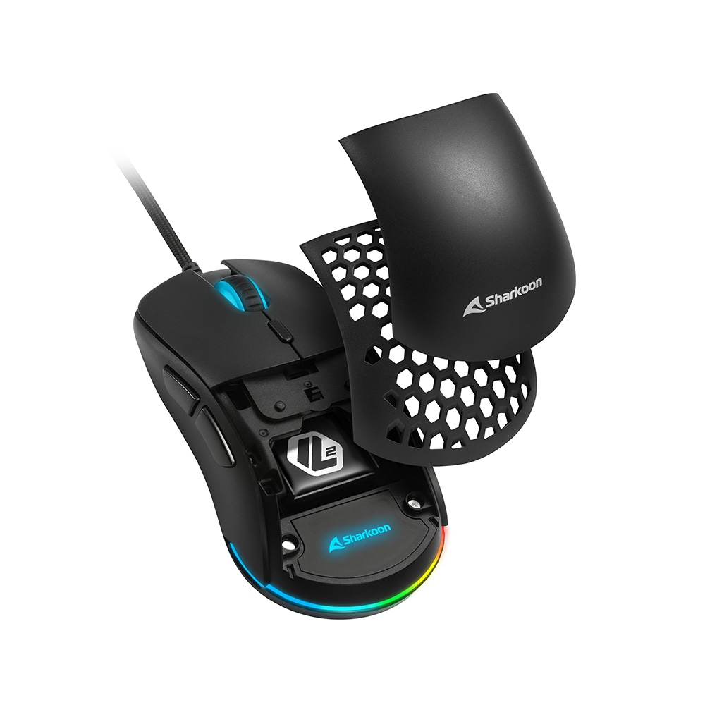 Sharkoon Light² 180, rechts, Optisch, USB Typ-A, 12000 DPI, Schwarz