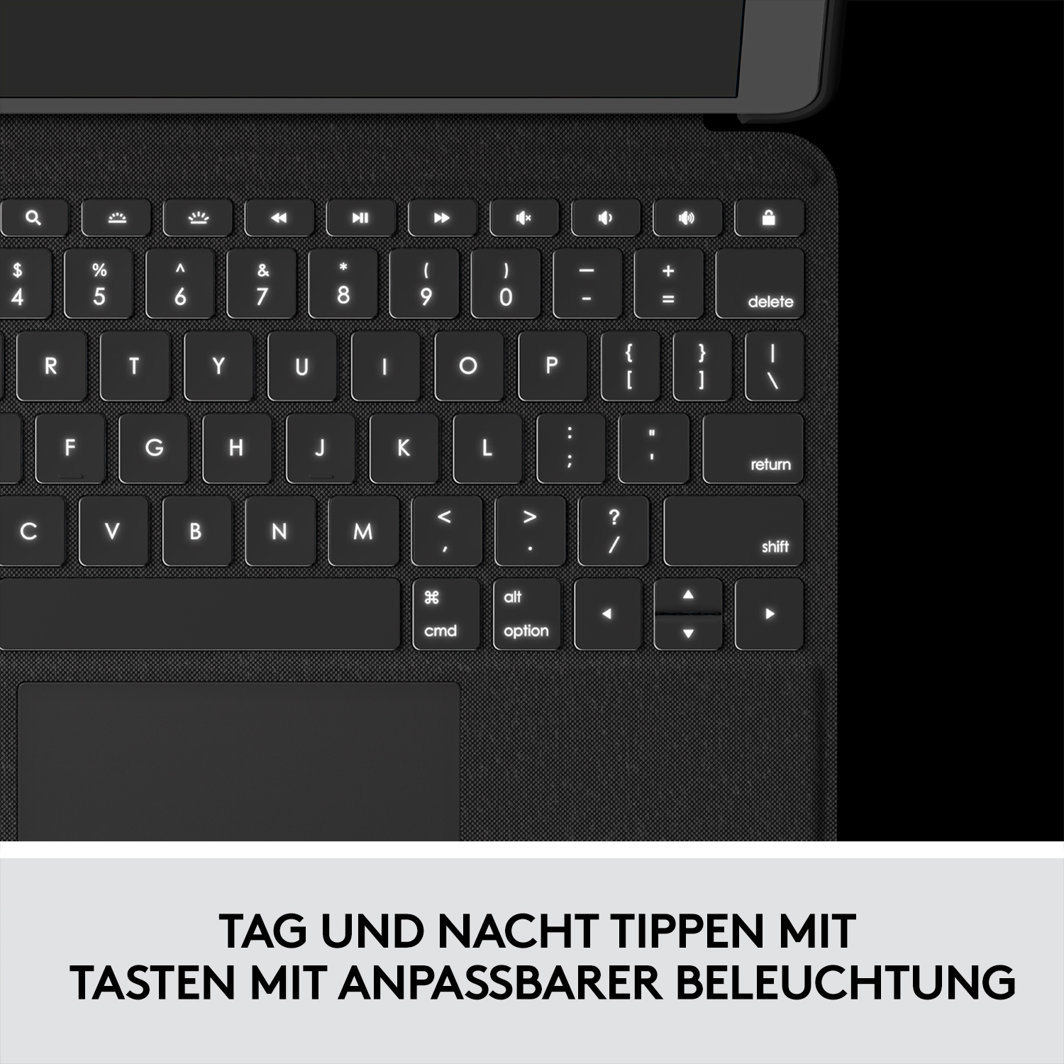 Logitech Folio Touch - Tastatur und Foliohülle - mit Trackpad - hinterleuchtet - Apple Smart connect