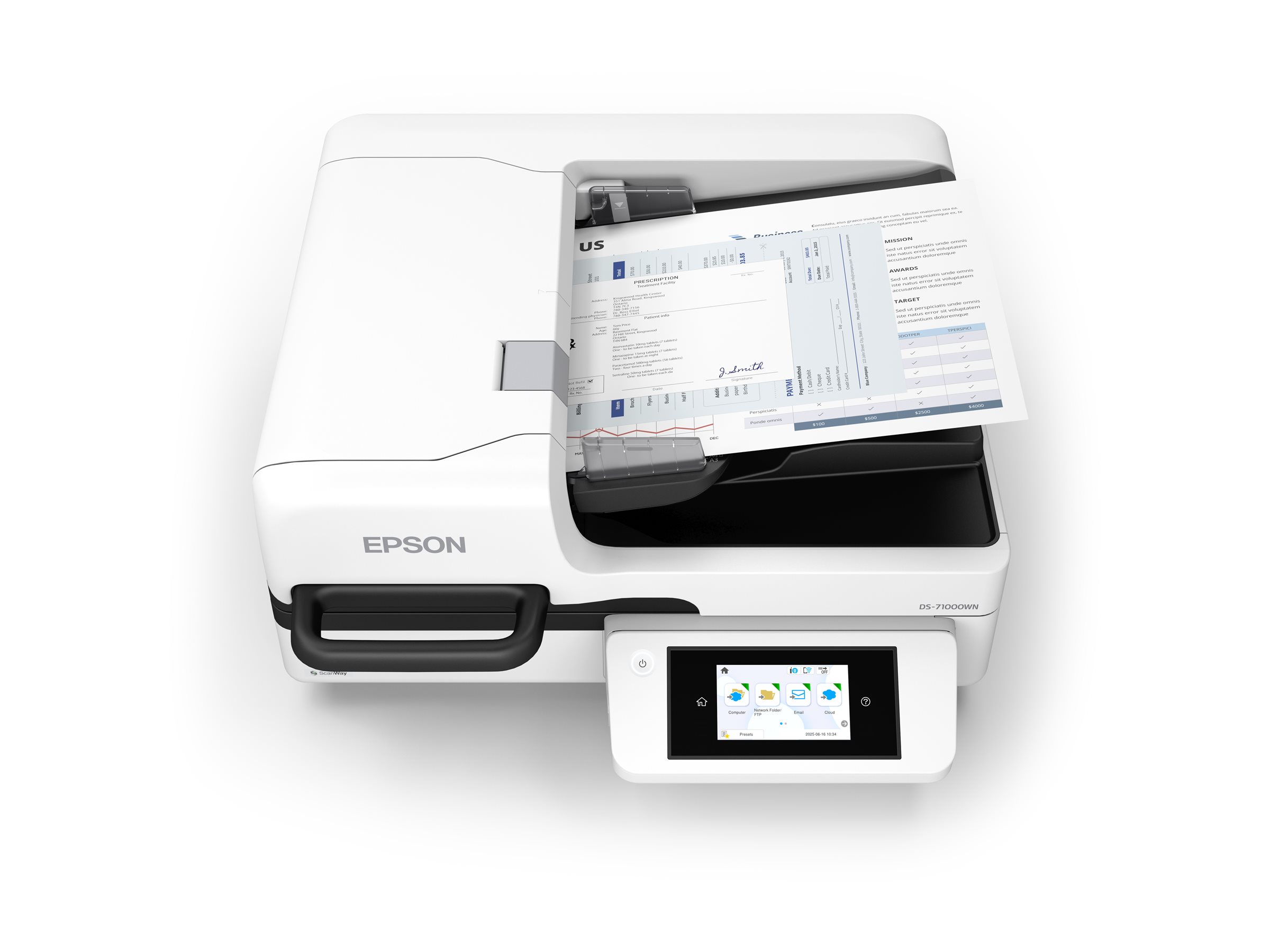 Epson WorkForce DS-71000WN - Dokumentenscanner - Duplex - A3 - 600 dpi x 600 dpi - bis zu 70 Seiten/
