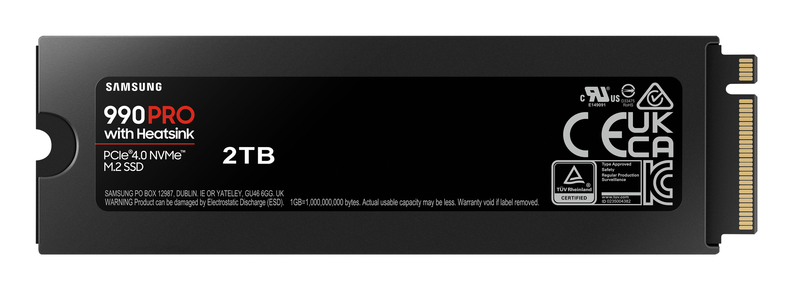Samsung SSD 990 PRO 2TB, M.2 2280 / M-Key / PCIe 4.0 x4, Kühlkörper