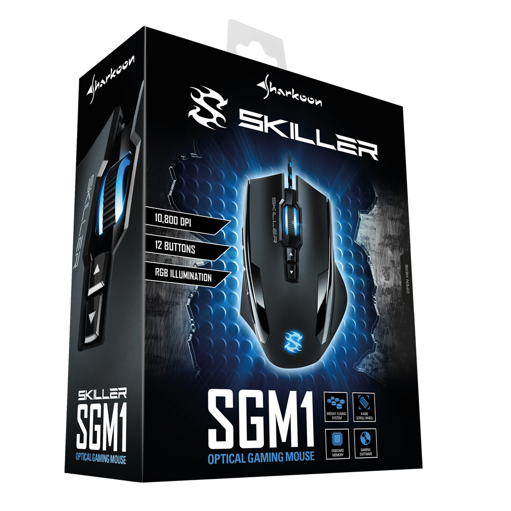 Sharkoon SKILLER SGM1 - Maus - optisch - 12 Tasten