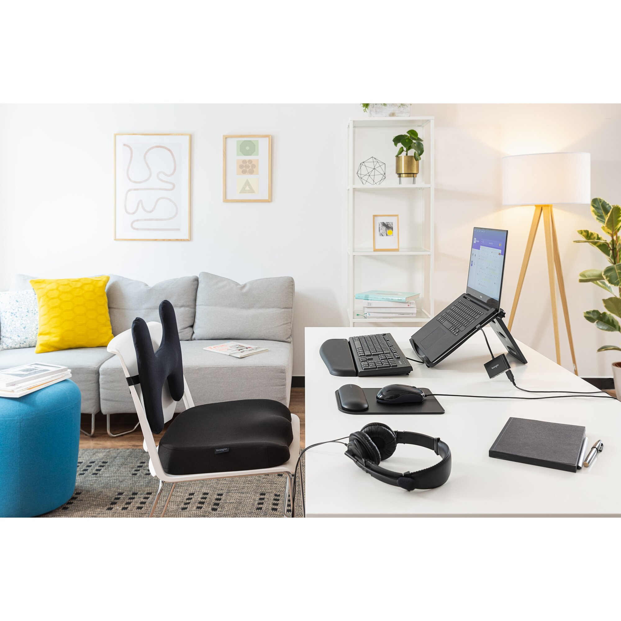 Kensington Ergonomisches Sitzkissen aus Formschaum, Sitzkissen, Memory-Schaum, Stuhl, Schwarz, Recht