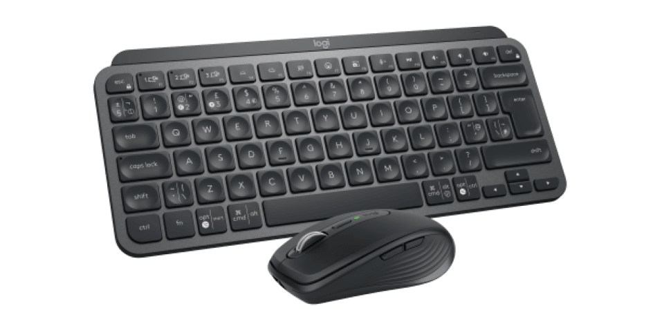 Logitech MX Keys Mini Combo for Business, Kabellos, RF Wireless + Bluetooth, QWERTY, Graphit, Maus e