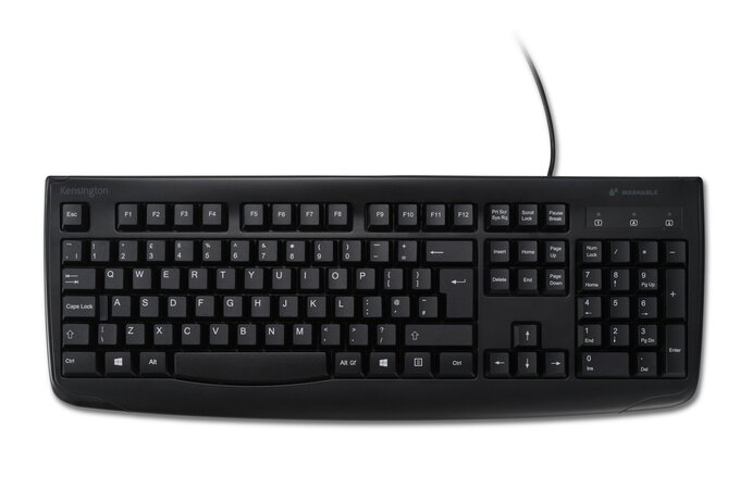 Kensington K64407PN, Volle Größe (100%), Kabelgebunden, USB, QWERTY, Schwarz