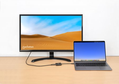 Manhattan USB-C Dock/Hub, Ports (x3): HDMI, USB-A and USB-C, With Power Delivery (100W)