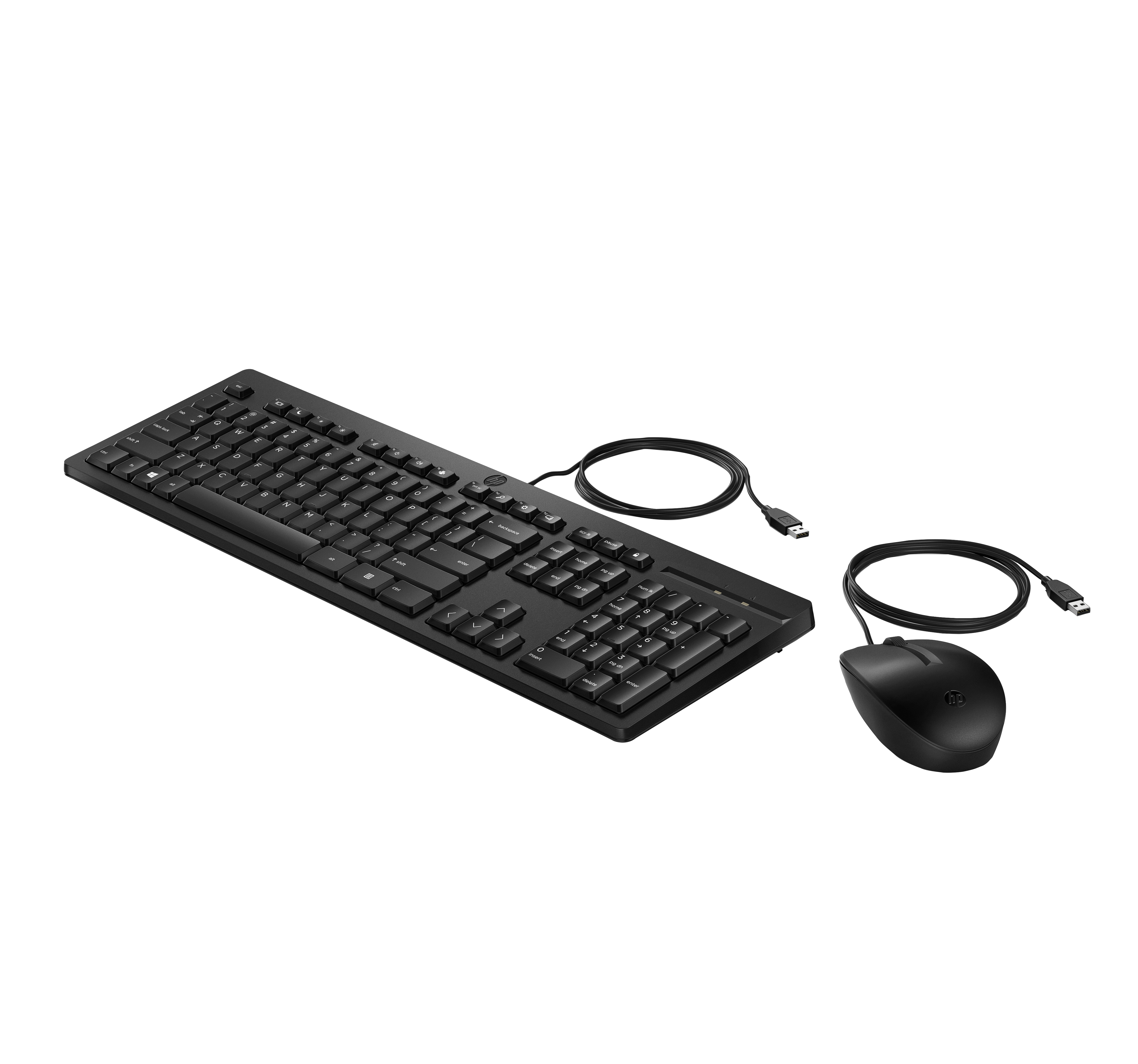 HP 225 - Tastatur-und-Maus-Set - beidhändig, 3-Zonen-Layout, Standard-Tastenweg