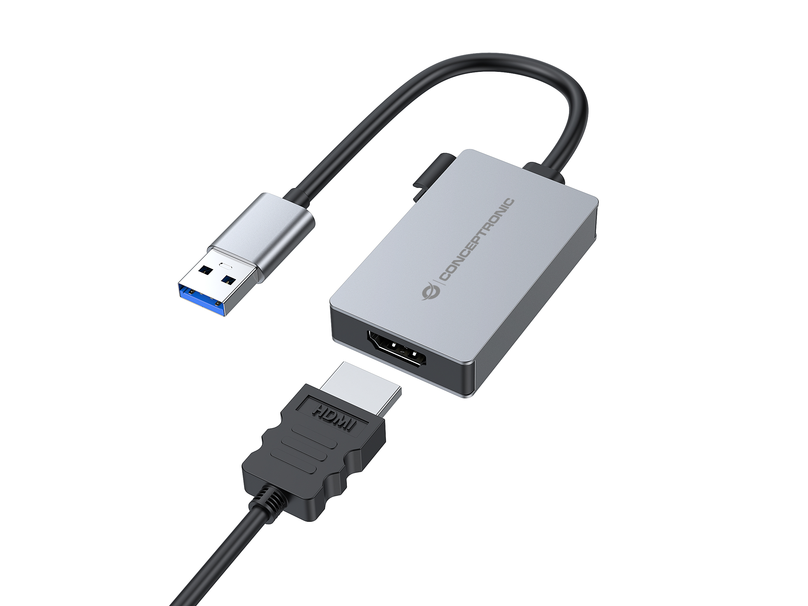 Conceptronic ABBY22G USB-zu-HDMI-1.4-Adapter, 1080P 60Hz, 1080P 60Hz, 3.2 Gen 1 (3.1 Gen 1), USB Typ
