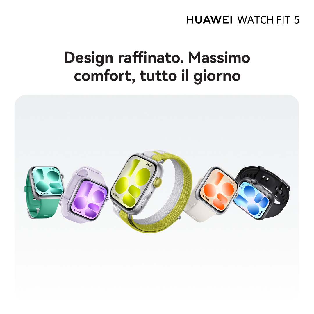 Huawei Watch Fit 5 - Aluminiumlegierung - intelligente Uhr mit Riemen - Flouroelastomer - schwarz -