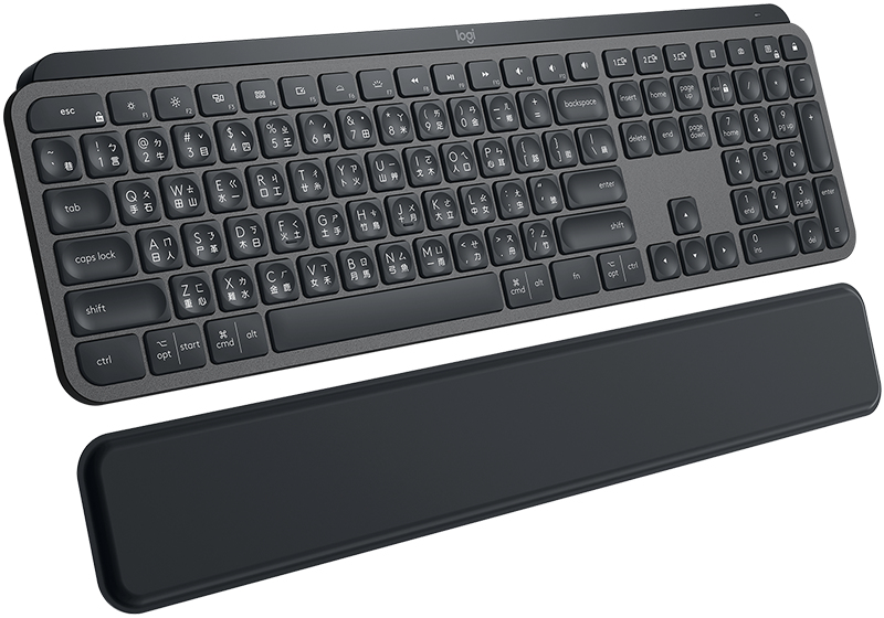 Logitech MX Keys Plus, Volle Größe (100%), Kabellos, RF Wireless + Bluetooth, QWERTZ, Graphit