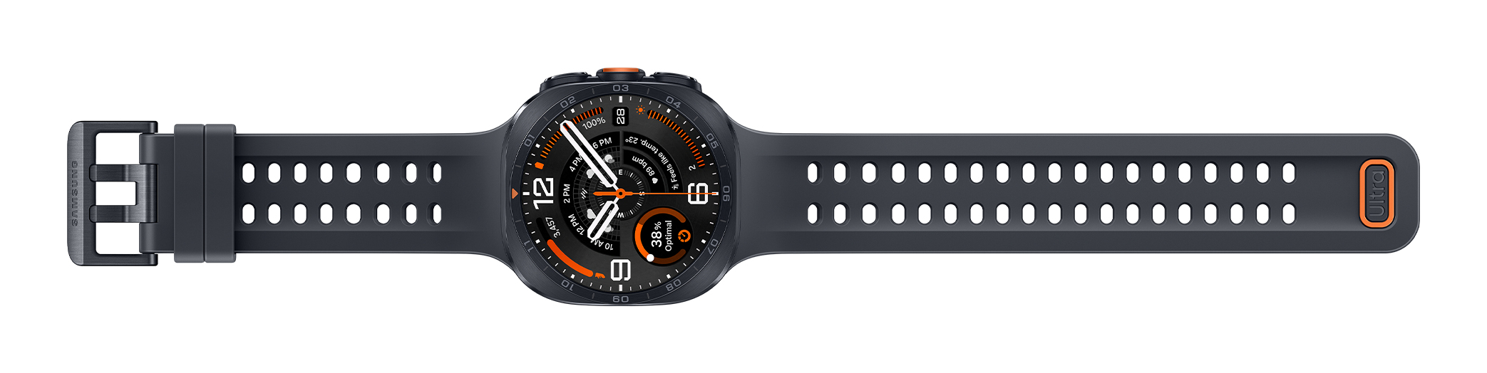 Samsung Galaxy Watch Ultra2 - 47 mm - titanfarben grau - intelligente Uhr mit Marineband - schwarz -
