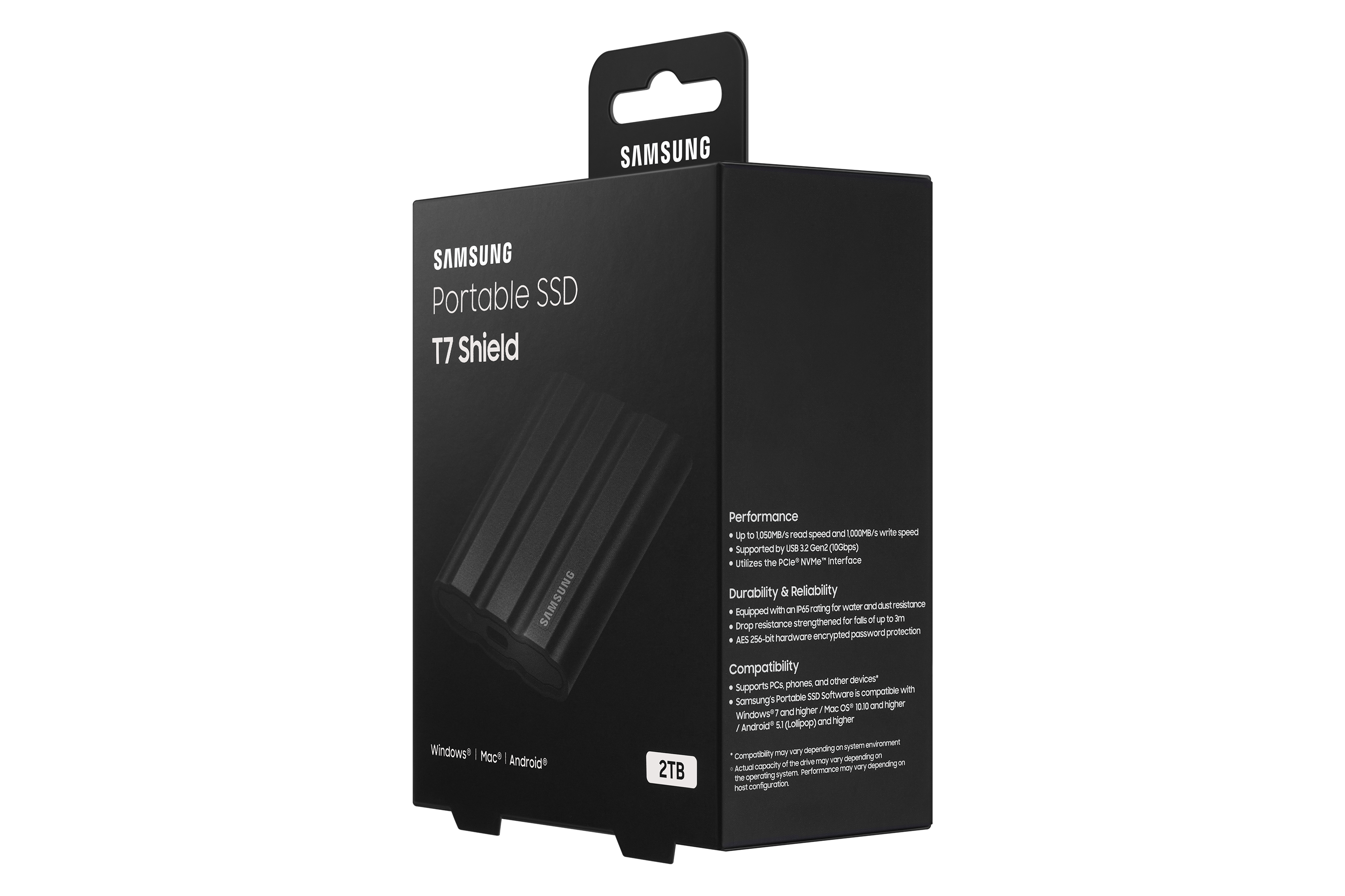 Samsung Portable SSD T7 Shield schwarz 2TB, USB-C 3.1