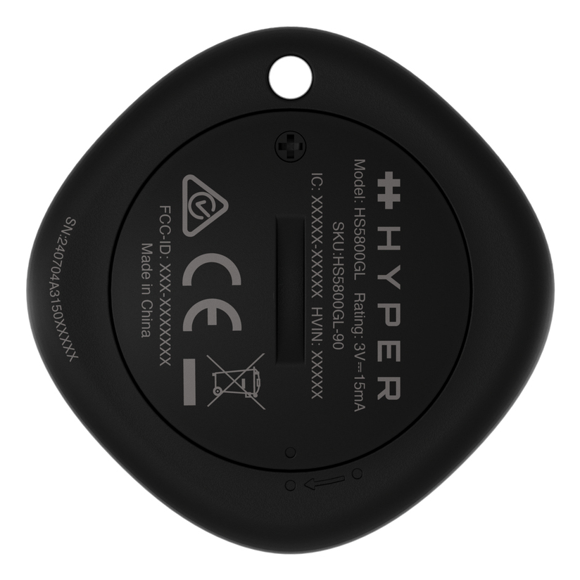 Targus HyperShield, Universal, Finder, Schwarz, 15 m, Find My, Find Hub, CR2032