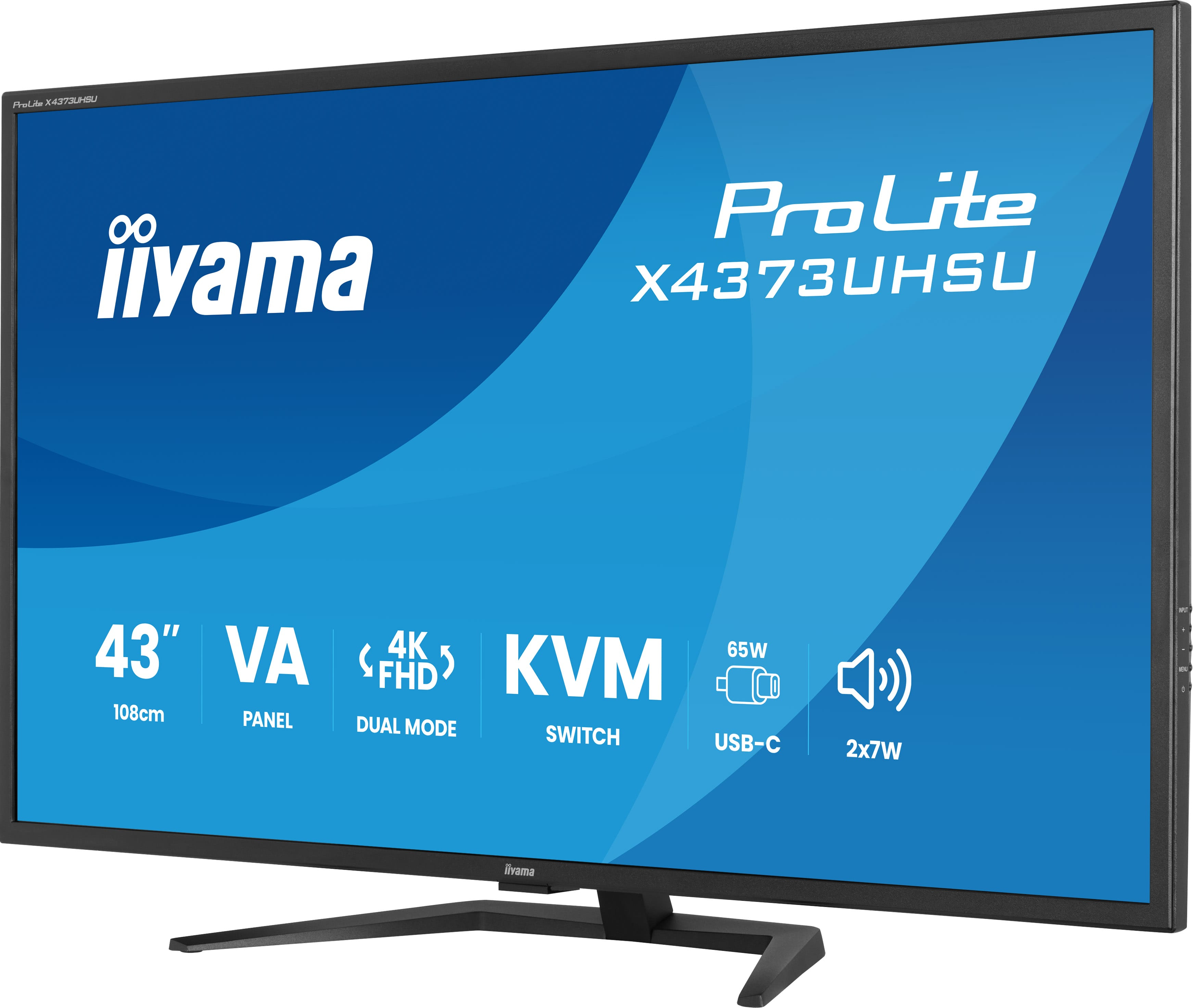 iiyama ProLite X4373UHSU-B2 Monitor 108cm (42.5") 4K UHD, VA, 3ms, HDMI, DP, USB-C, USB-A