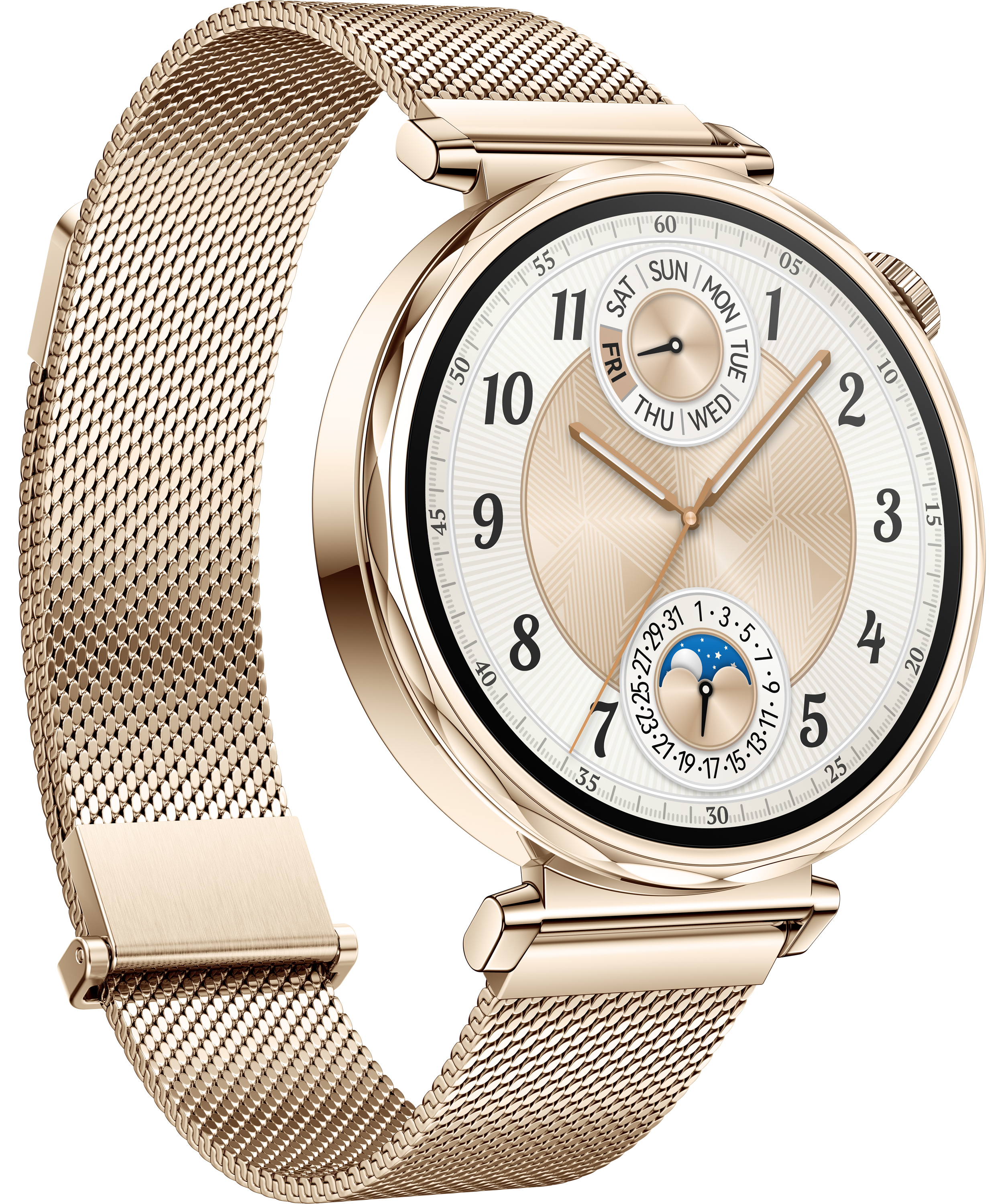 Huawei Watch GT 5 - 41 mm - Edelstahl - intelligente Uhr mit Milanese Riemen - Handgelenkgröße: 130-