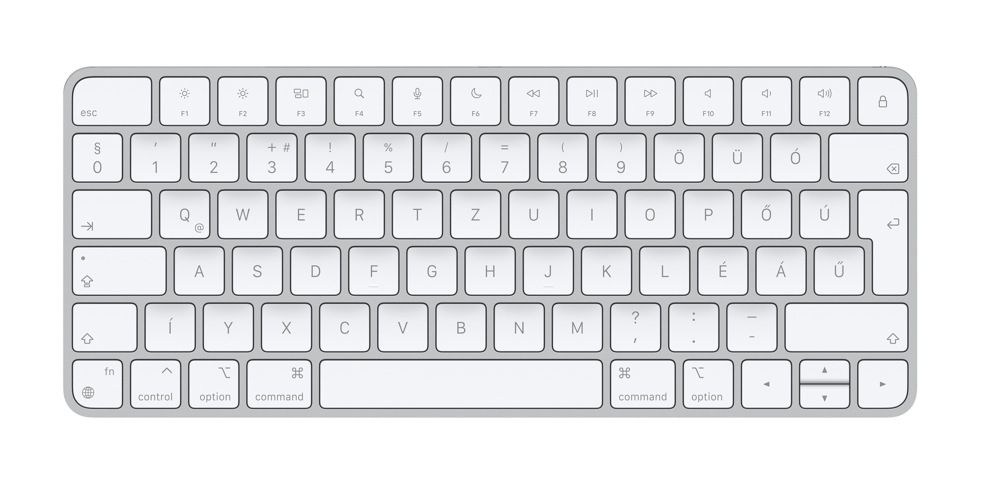 Apple Magic, 60%, Verkabelt & Kabellos, USB + Bluetooth, Aluminium, Weiß