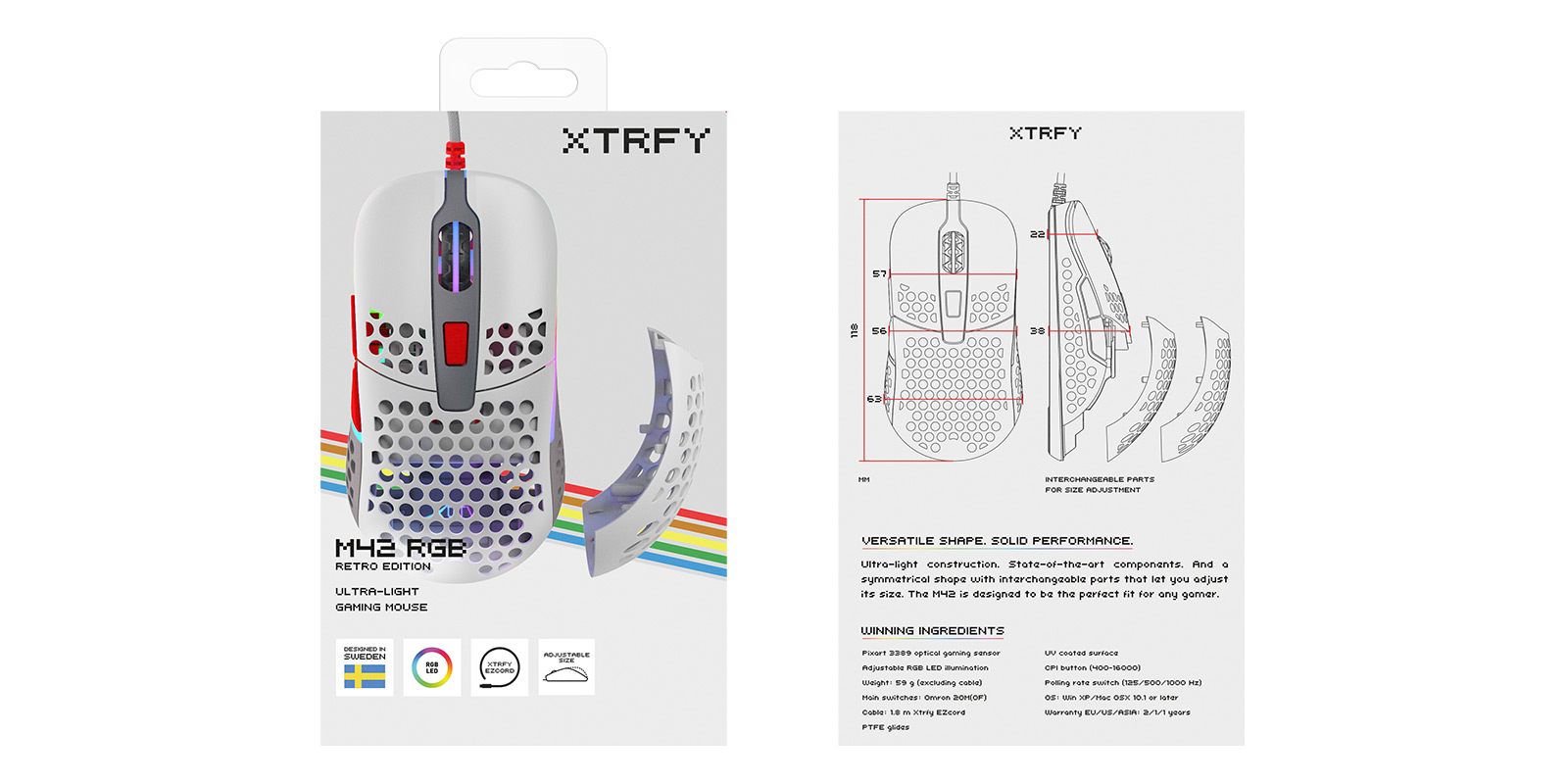 Cherry Xtrfy M42 - Maus - optisch - kabelgebunden - USB