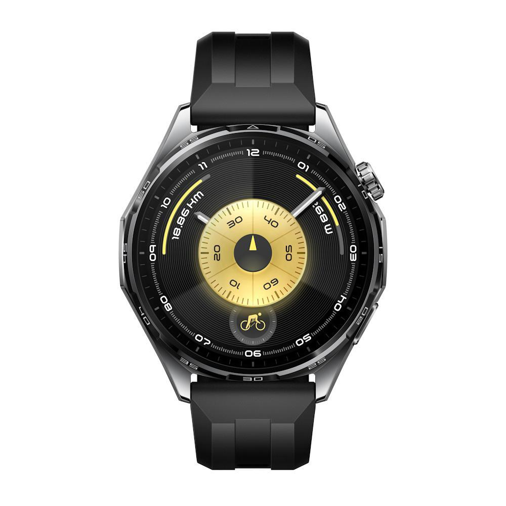 Huawei Watch GT 6 - 41 mm - Edelstahl - intelligente Uhr mit Riemen - Flouroelastomer - schwarz - Ha