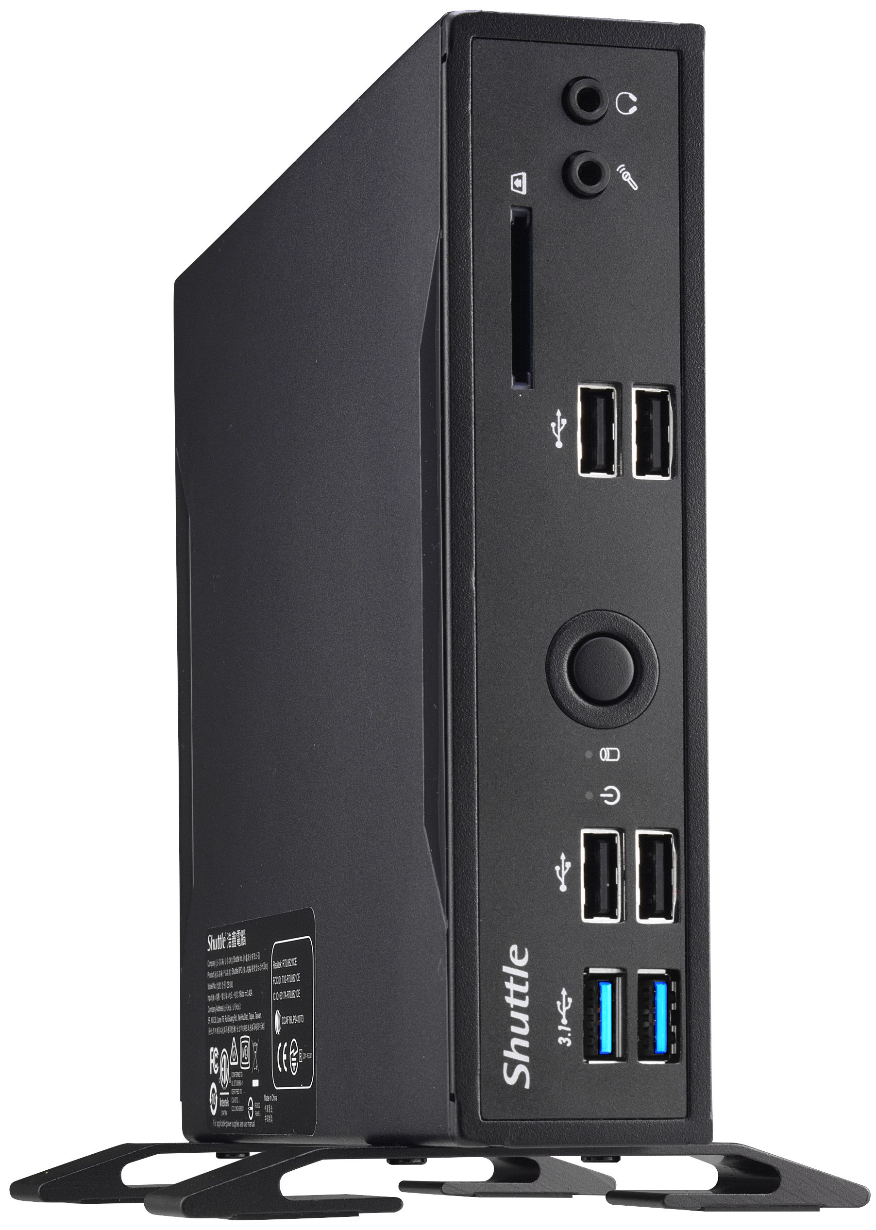 Shuttle XPC slim Barebone DS10U, Celeron 4205U, 1xHDMI,1xDP,1x VGA, 2x LAN,1xCOM, 8x USB, lüfterlos,