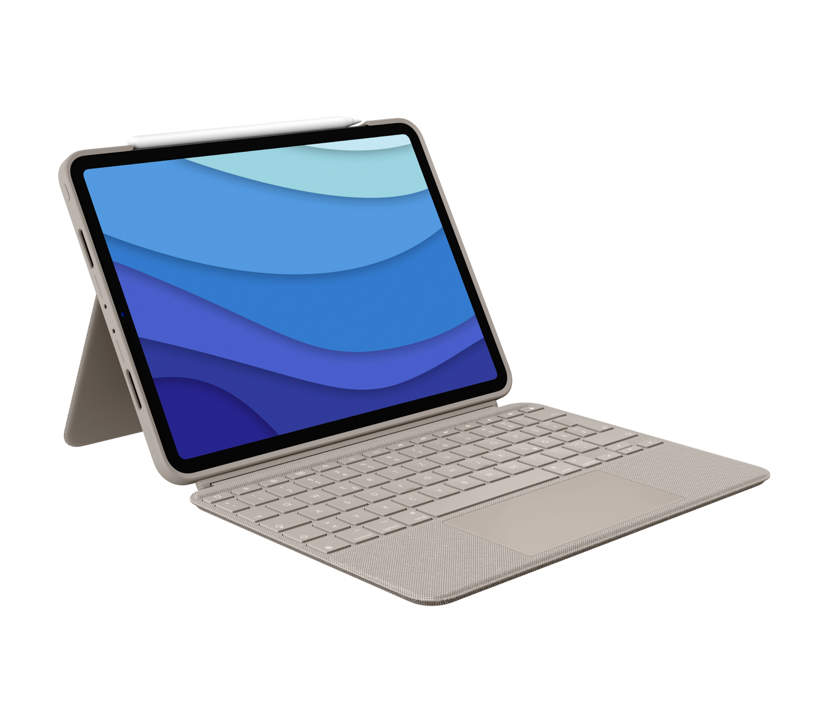 Logitech Combo Touch, KeyboardDock für Apple iPad Pro 11" 2020 / 2021, sand, DE