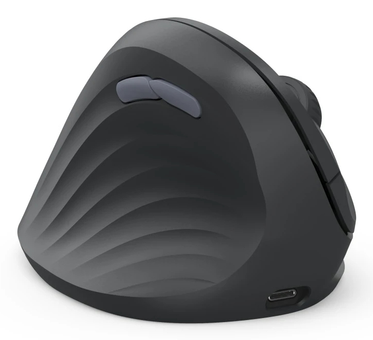 Hama EWM-600L, Linkshändig, Vertikale Ausführung, Optisch, RF Wireless + Bluetooth, 1800 DPI, Schwar